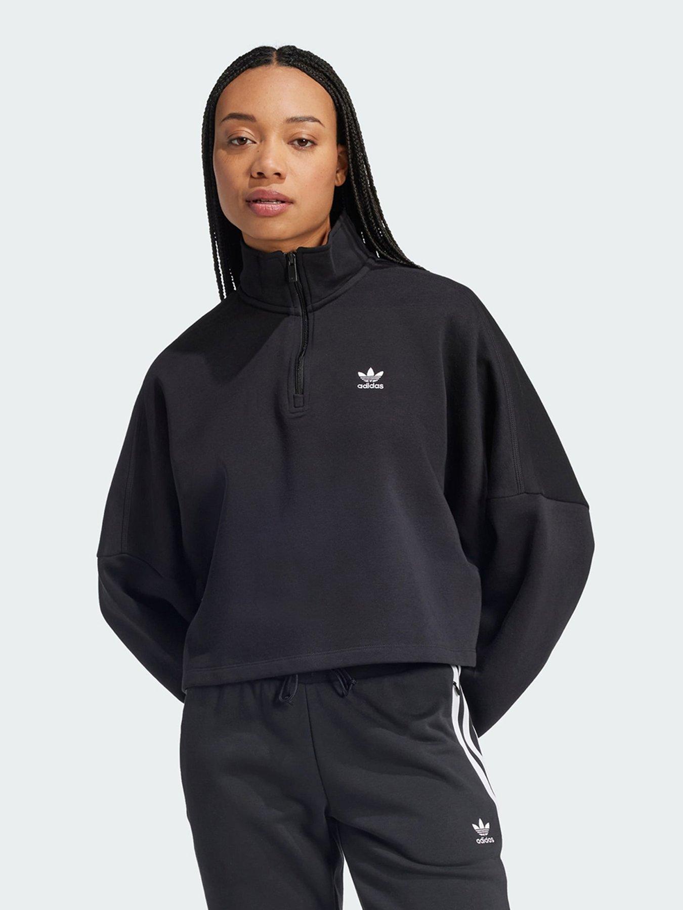 undefined Essentials 1/2 Zip Fleece Sweatshirt - White