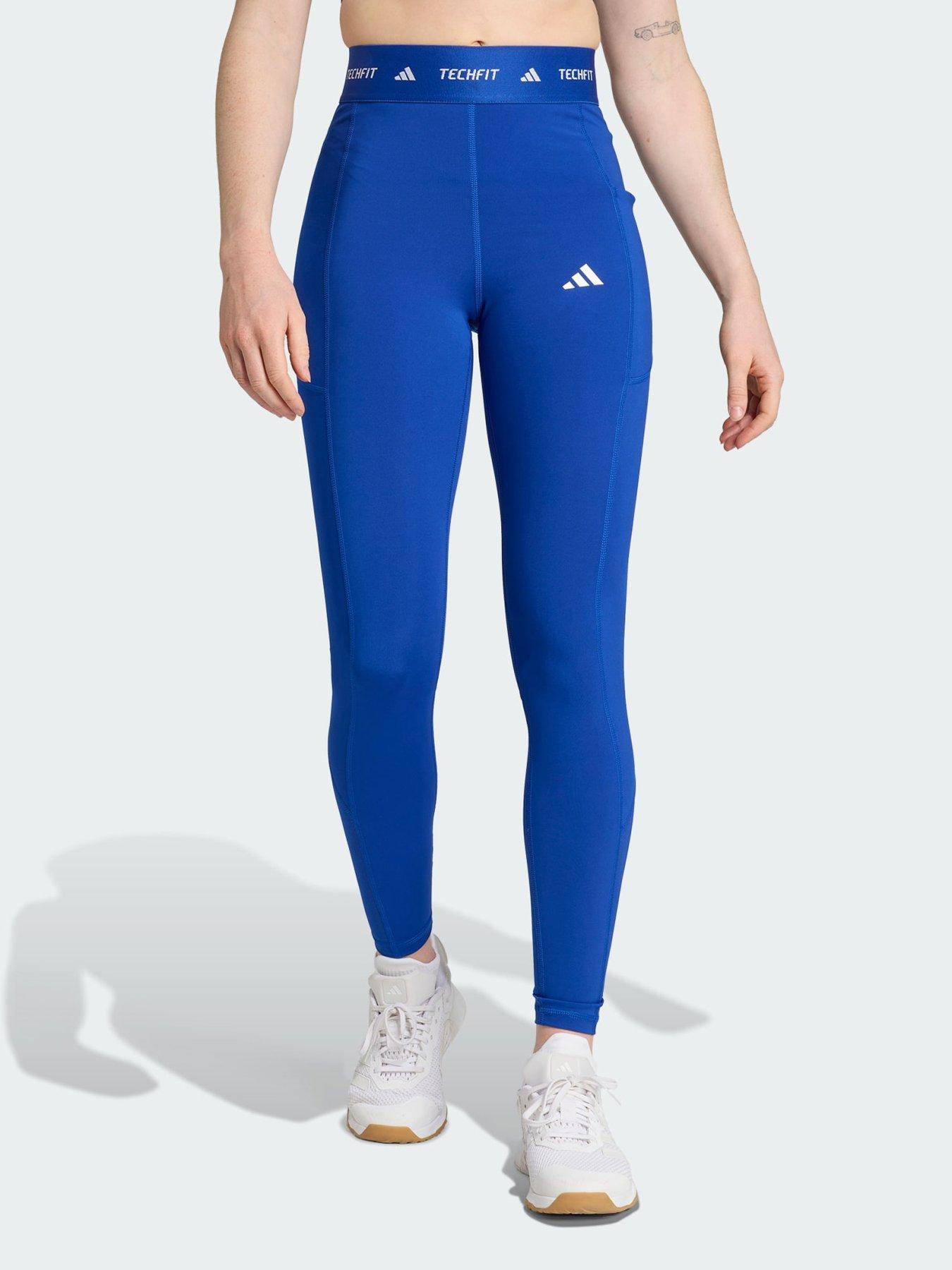 undefined Techfit Stash Pocket Full-Length Leggings - Blue
