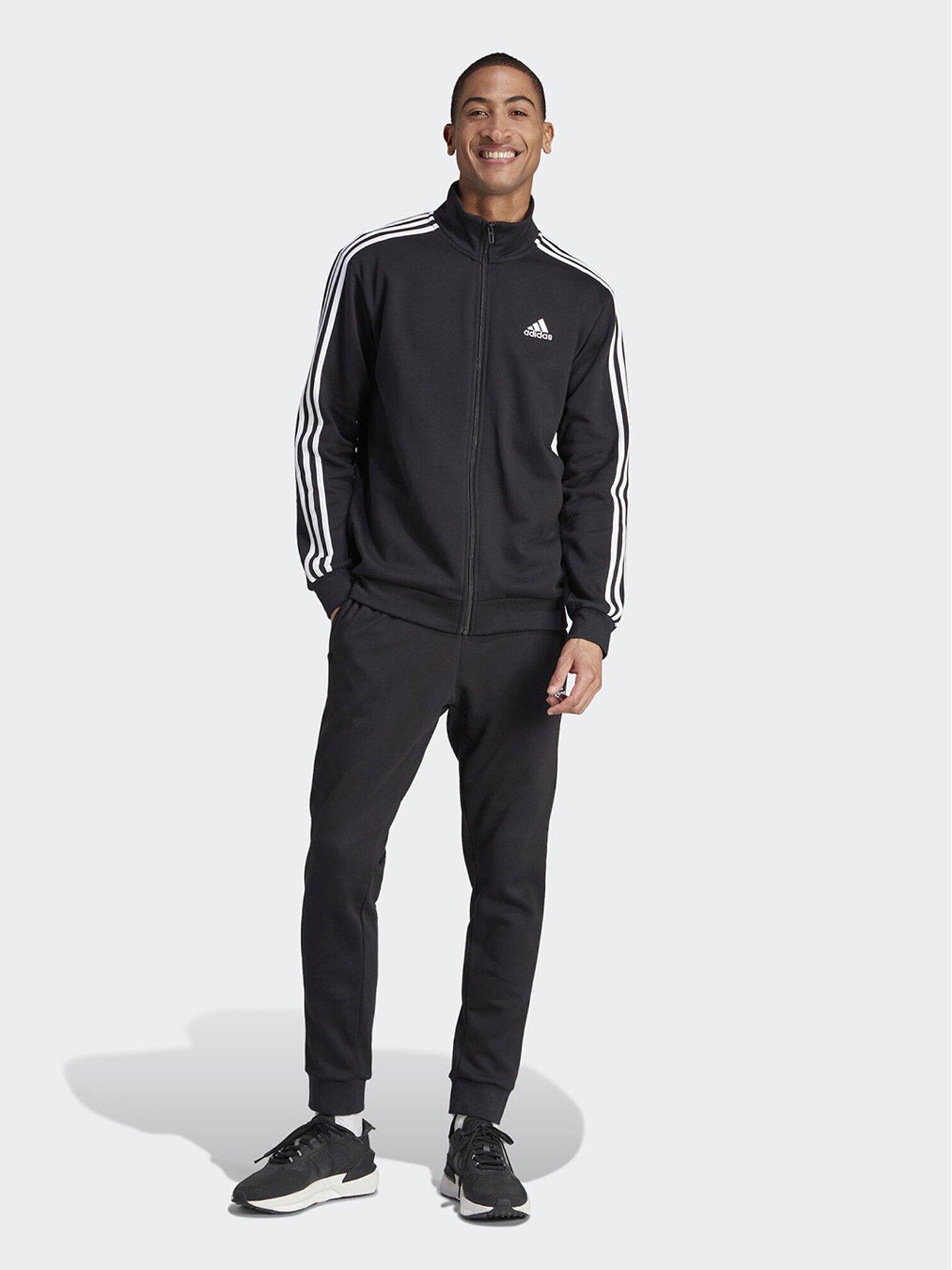 undefined Basic 3-Stripes Fleece Track Suit - Black