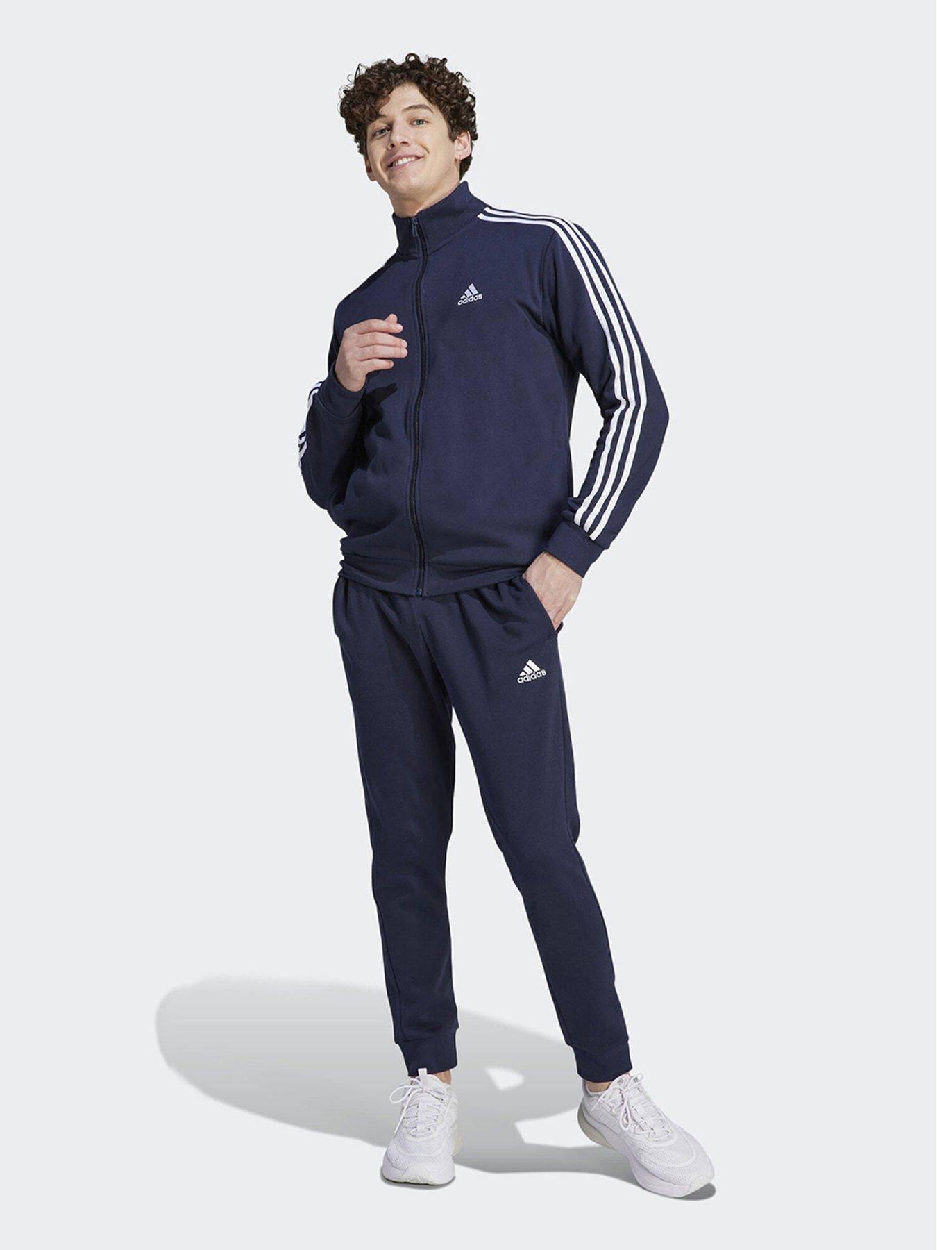 undefined Basic 3-Stripes Fleece Track Suit - Black