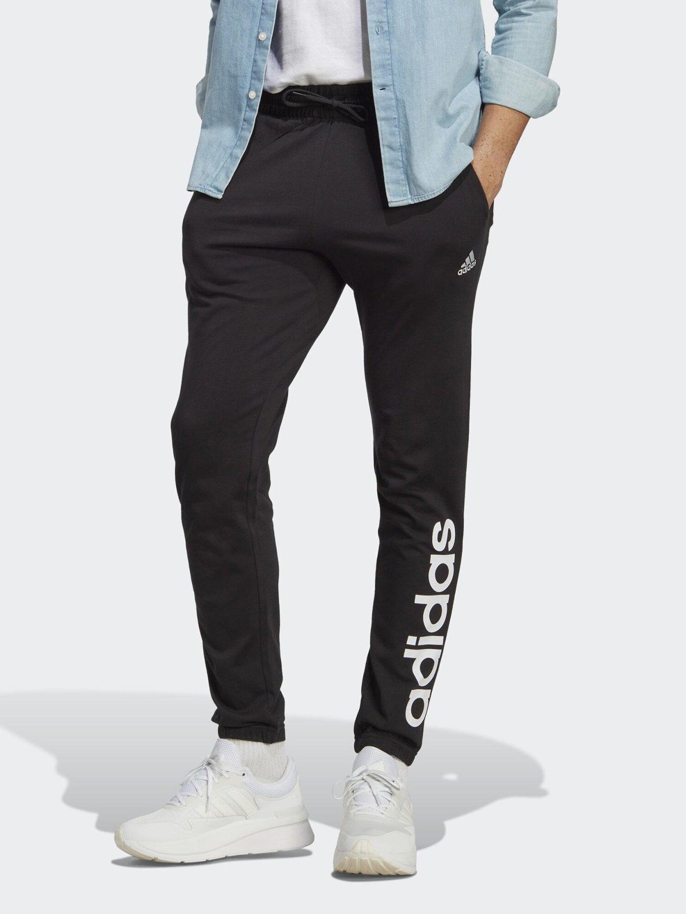  image of adidas-essentials-single-jersey-tapered-elasticized-cuff-logo-pants