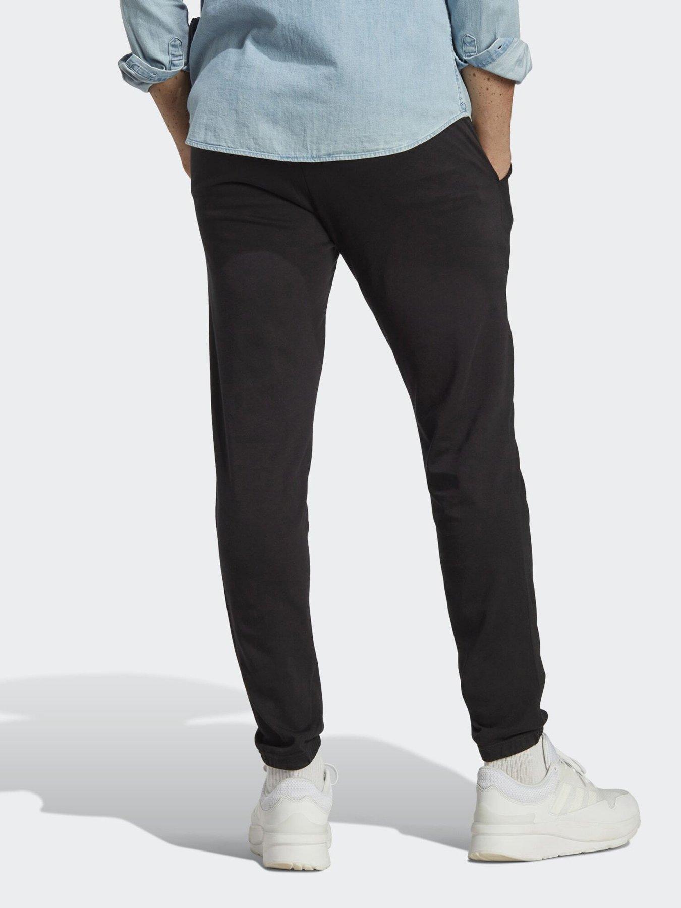  image of adidas-essentials-single-jersey-tapered-elasticized-cuff-logo-pants