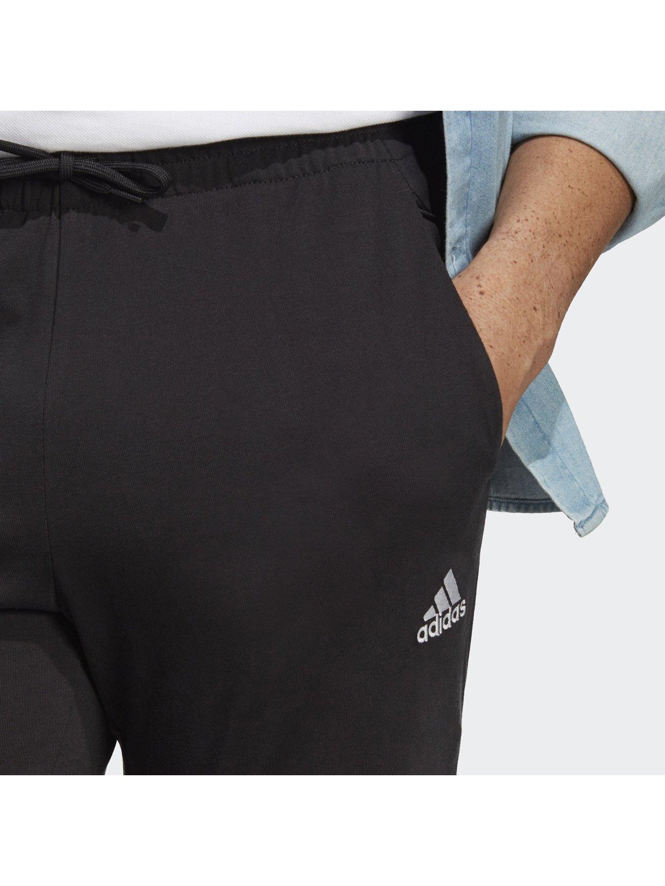  image of adidas-essentials-single-jersey-tapered-elasticized-cuff-logo-pants