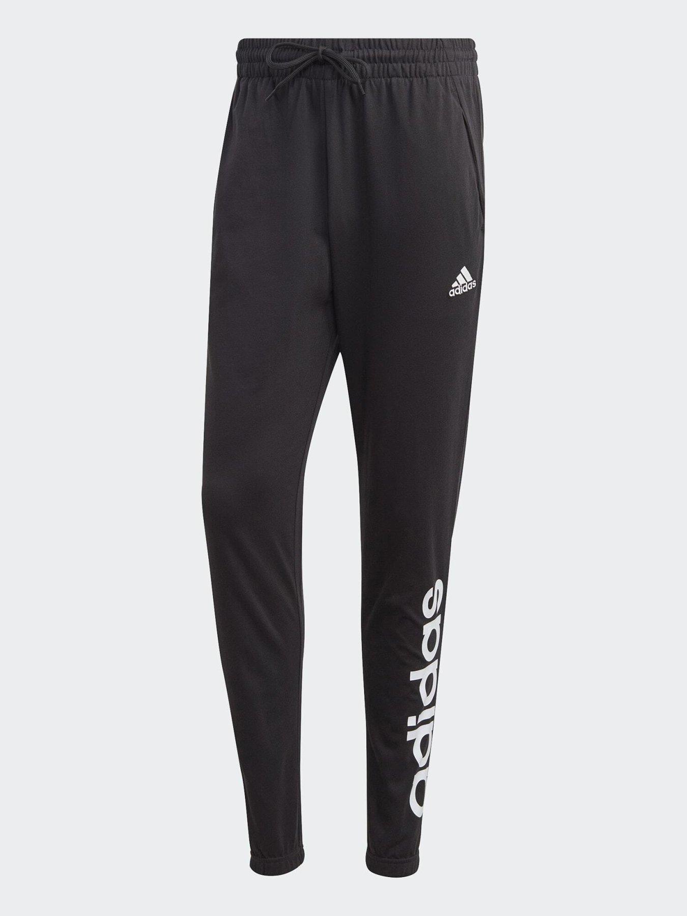  image of adidas-essentials-single-jersey-tapered-elasticized-cuff-logo-pants