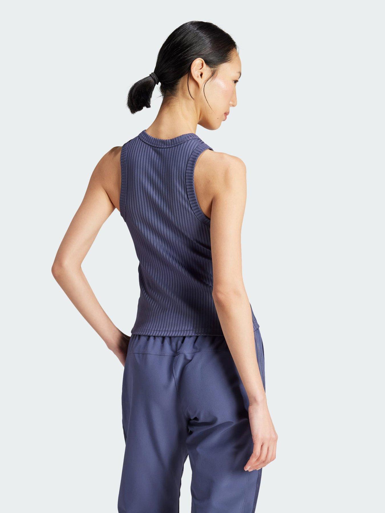  image of adidas-all-gym-seasonal-rib-tight-fit-tonal-3-stripes-tank-top-blue