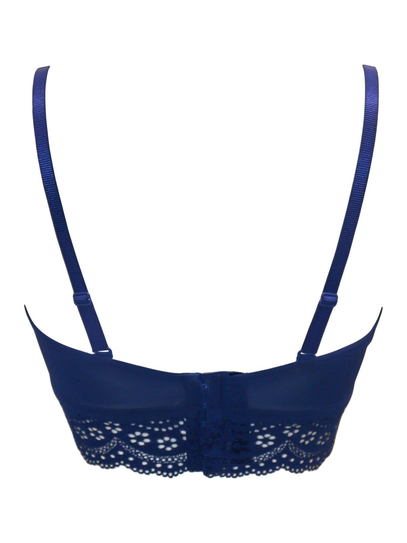  image of pour-moi-swoon-strapless-longline-bra-dark-blue