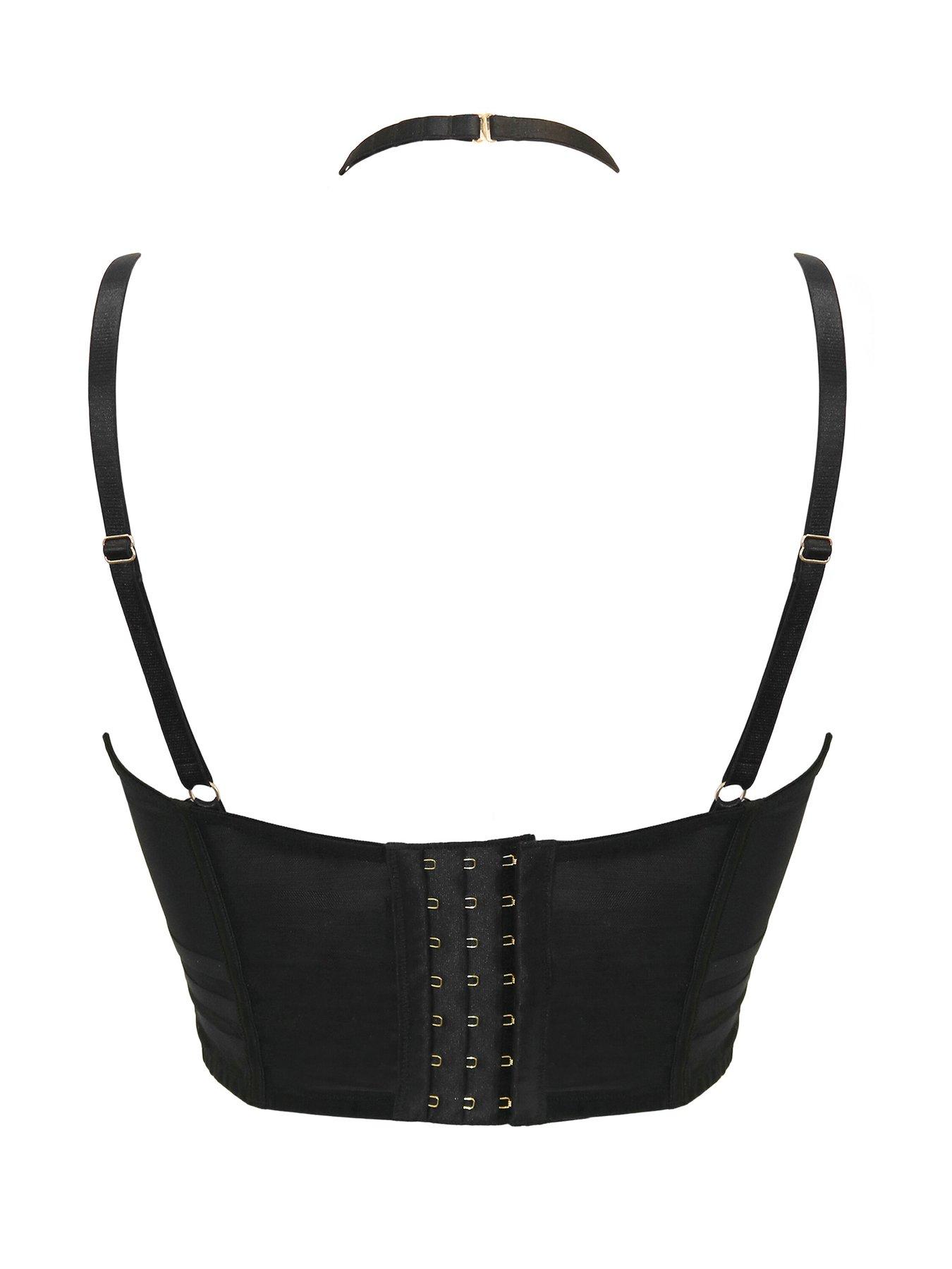  image of pour-moi-india-wild-at-heart-double-strap-longline-black