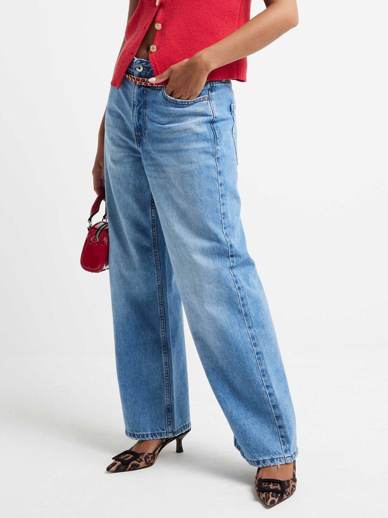 undefined Petite Relaxed Straight Fit Jeans - Blue