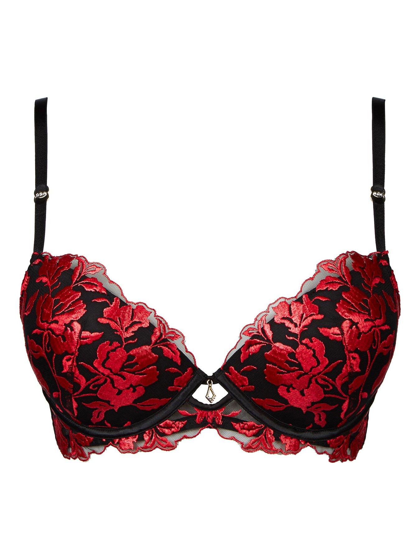  image of ann-summers-the-hero-padded-plunge-bra-blackmulti