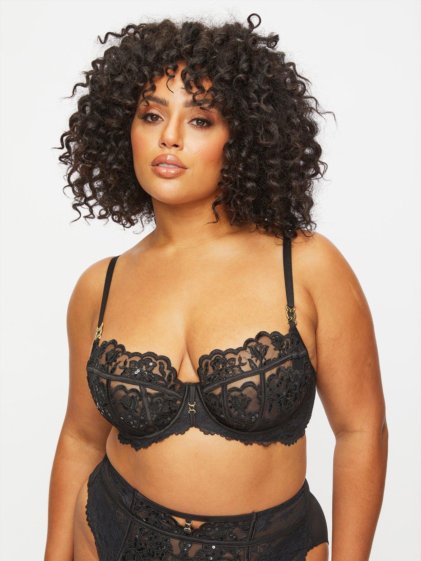 Image 1 of 4 of Ann Summers Icon Fuller Bust Non Padded Balcony Bra - Black