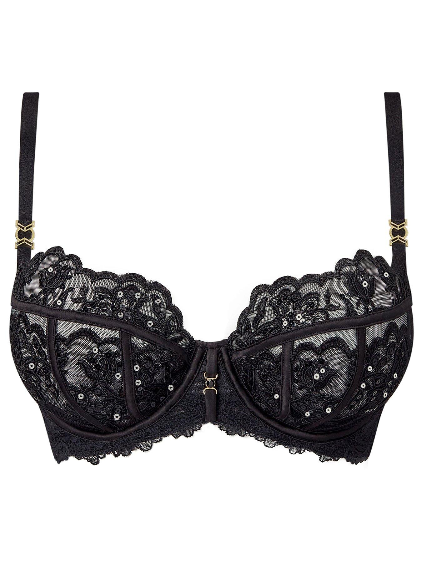 Image 4 of 4 of Ann Summers Icon Fuller Bust Non Padded Balcony Bra - Black