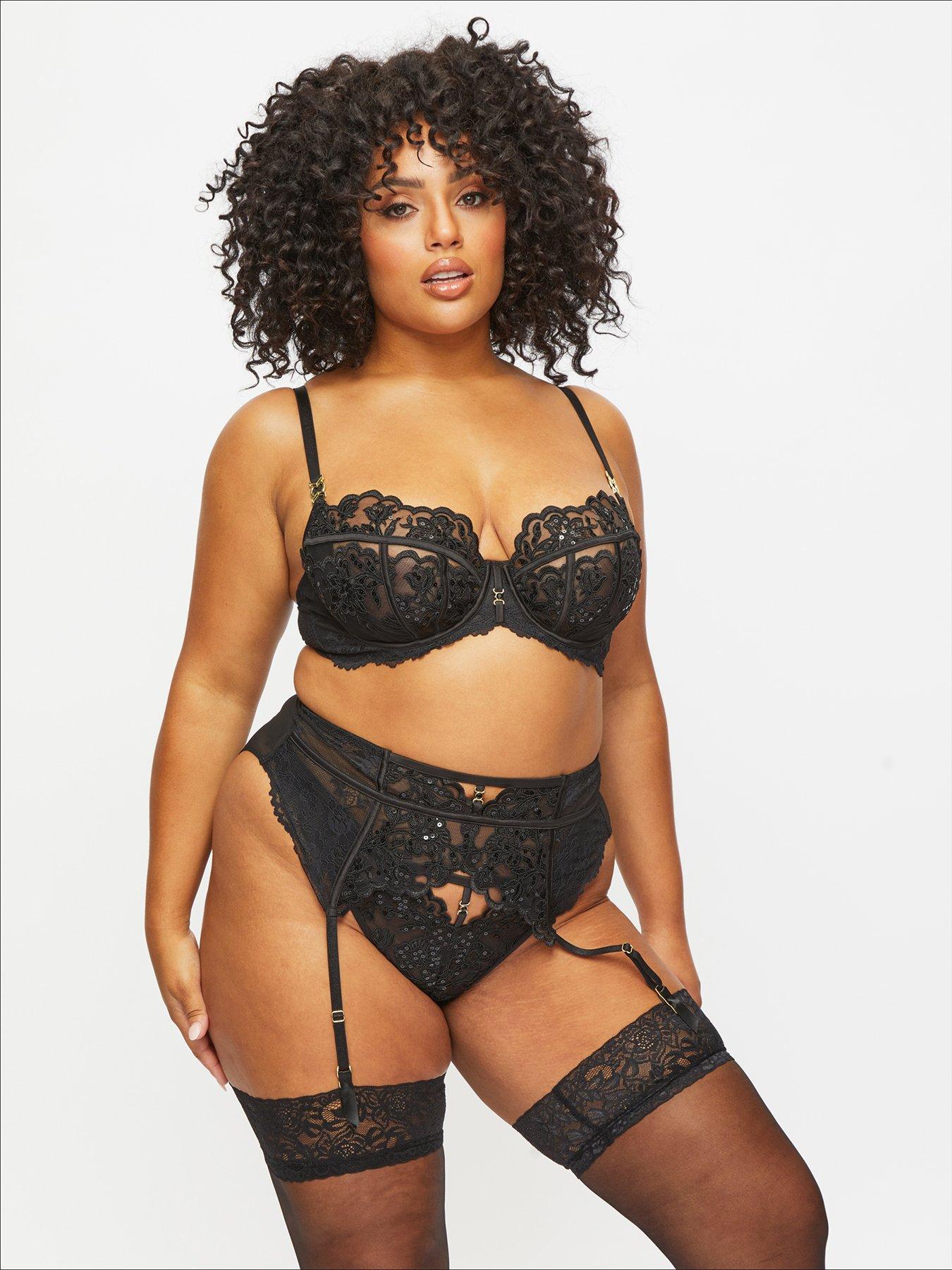 Image 5 of 6 of Ann Summers Icon Fuller Bust Non Padded Balcony Bra - Black