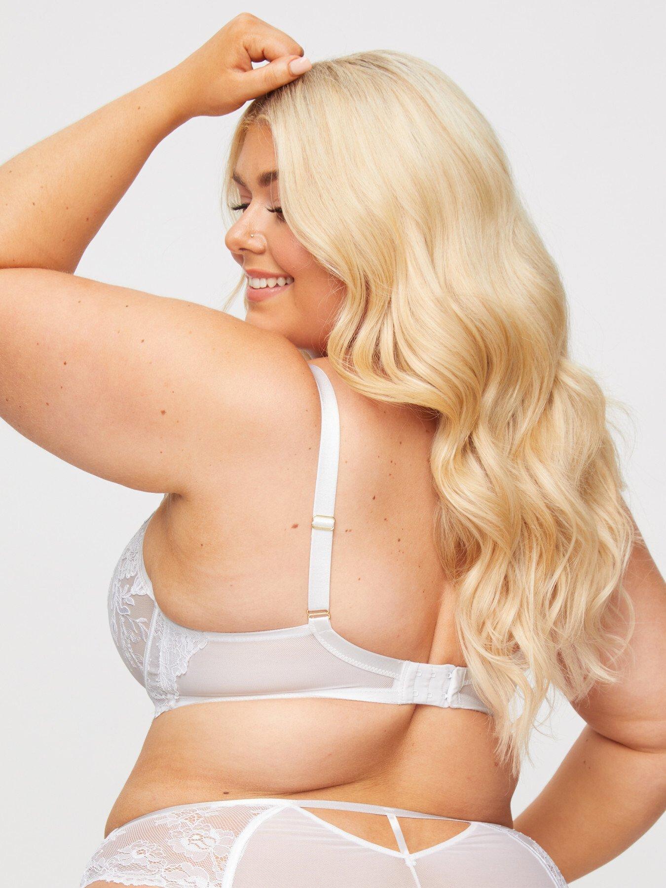  image of ann-summers-icon-fuller-bust-padded-plunge-bra-white