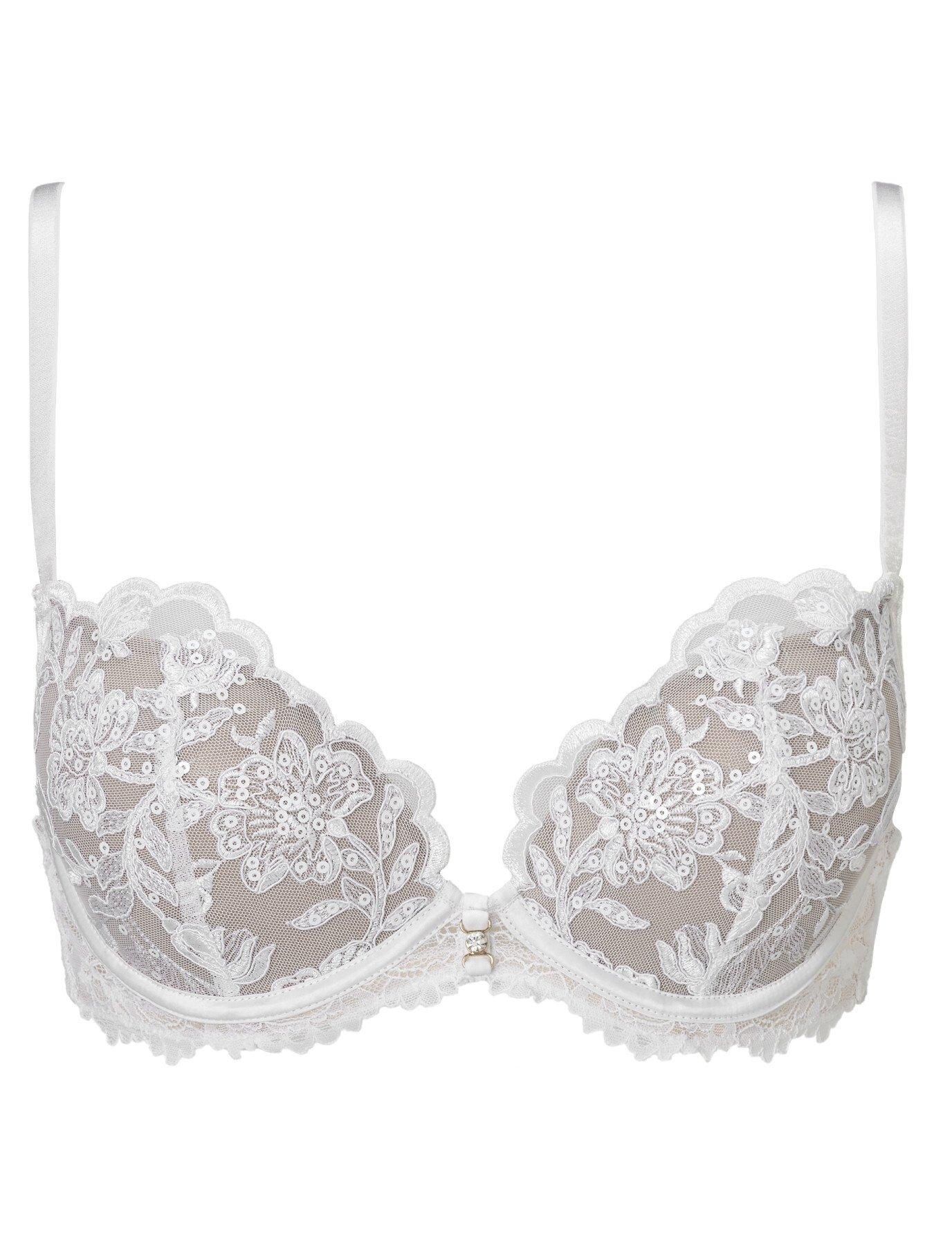  image of ann-summers-icon-fuller-bust-padded-plunge-bra-white