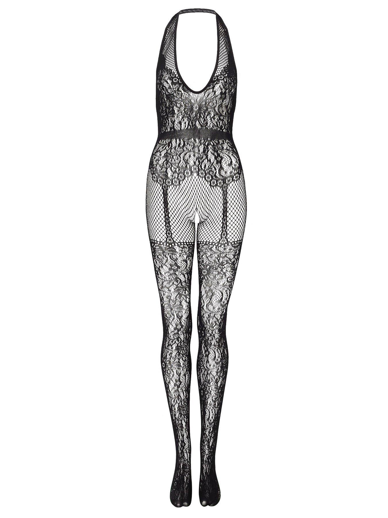 Image 4 of 4 of Ann Summers Mia Crotchless Bodystocking - Black