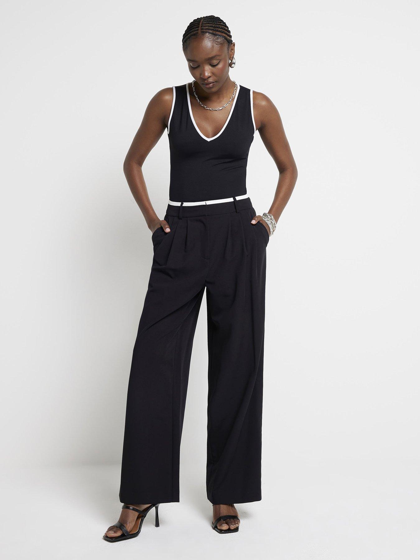 Image 2 of 5 of River Island Tipped Sleeveless Bodysuit - Black