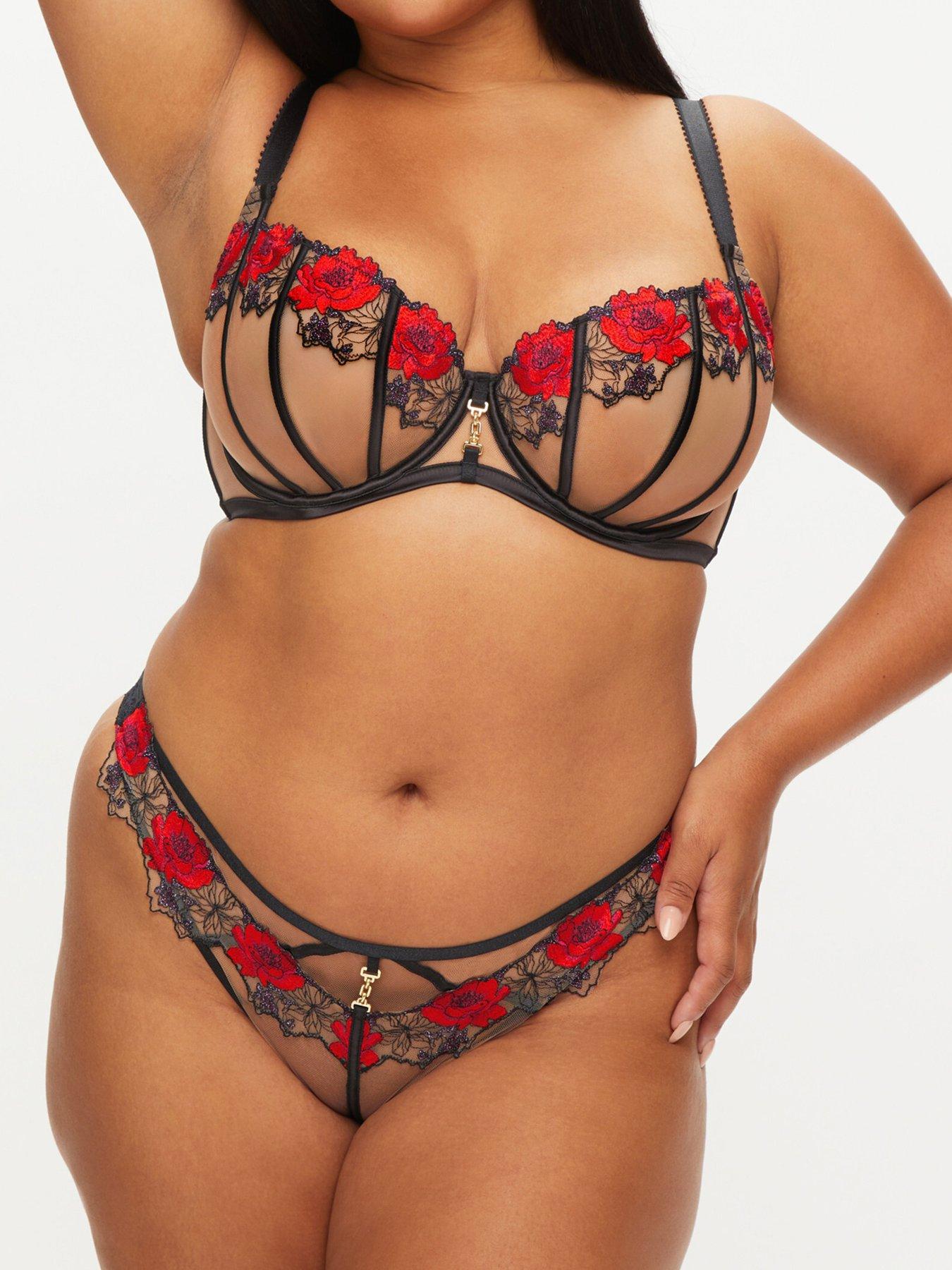 undefined Caged Rose Non Padded Fuller Bust Balcony Bra