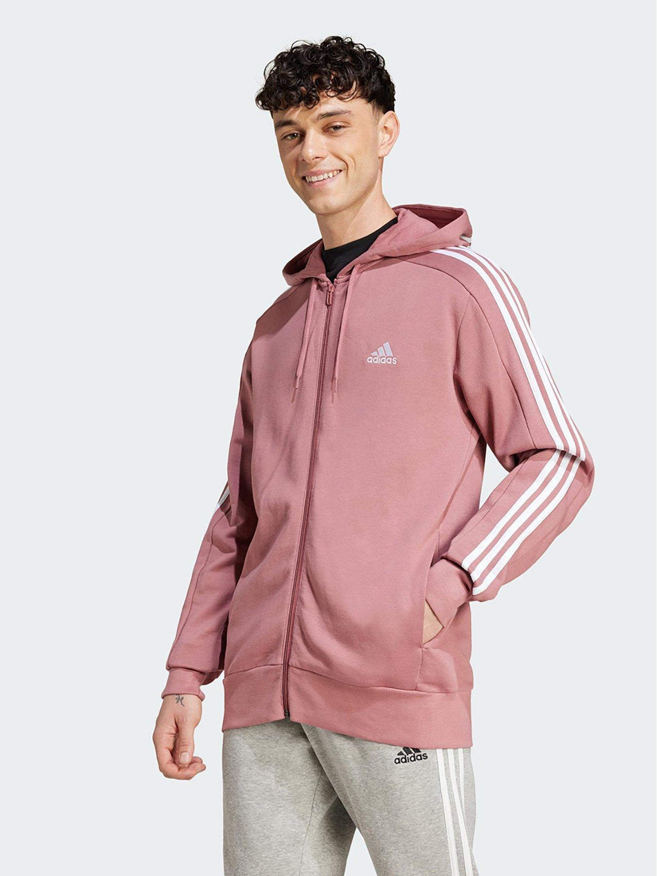 undefined Essentials French Terry 3-Stripes Full-Zip Hoodie - Green