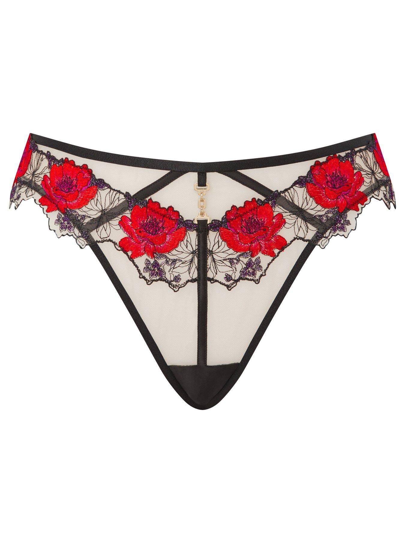 Image 4 of 4 of Ann Summers Caged Rosed Brazilian - Black/Multi