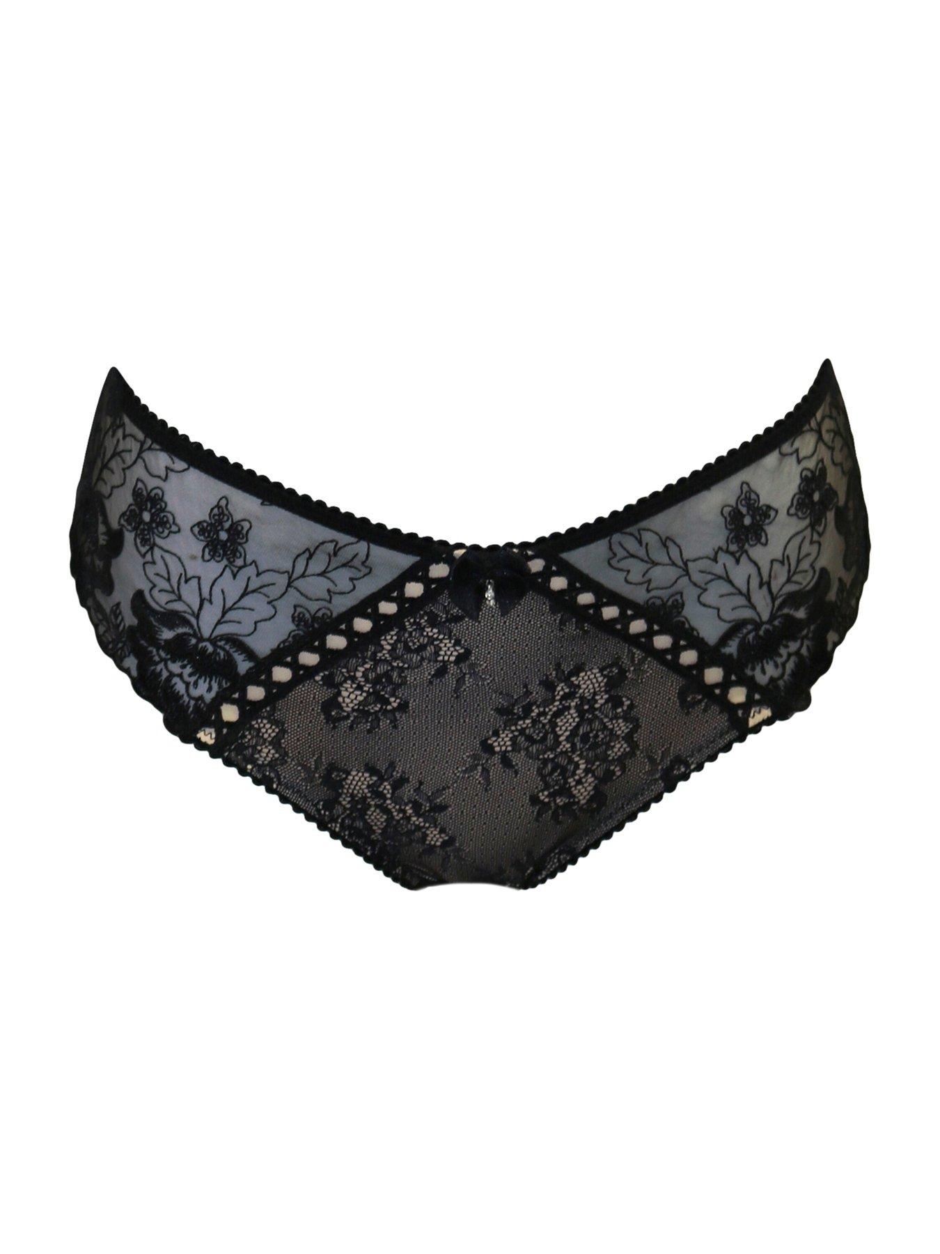 Image 3 of 4 of Pour Moi Sofia Embroidered Lace Bikini Brief