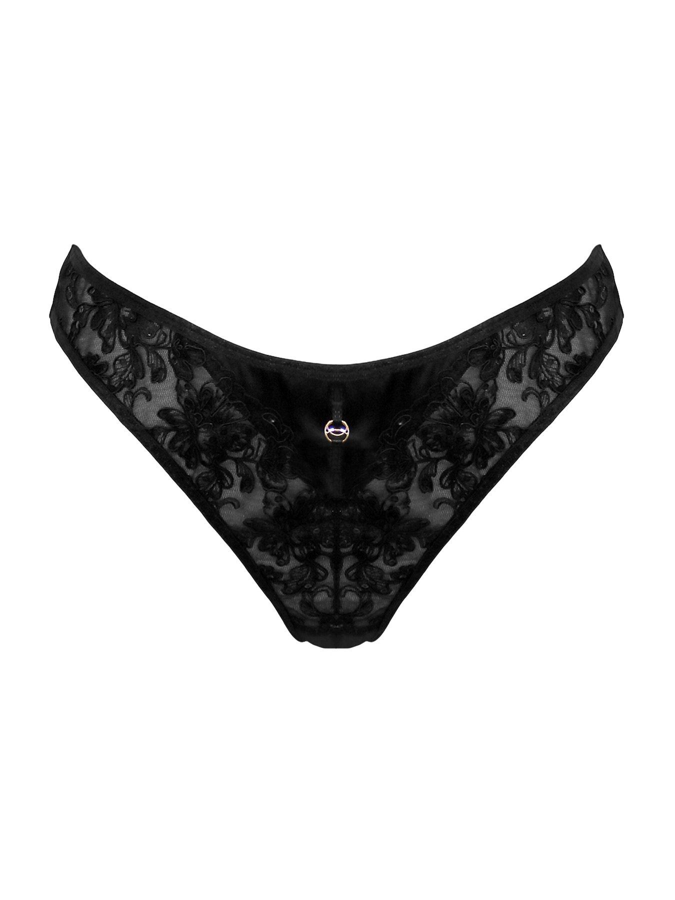 Image 3 of 4 of Pour Moi Intense Sequin Brazilian Brief - Black