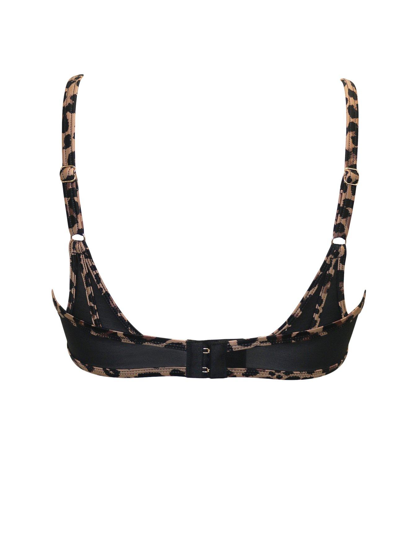  image of pour-moi-india-leopard-embroidered-non-padded-underwired-bra