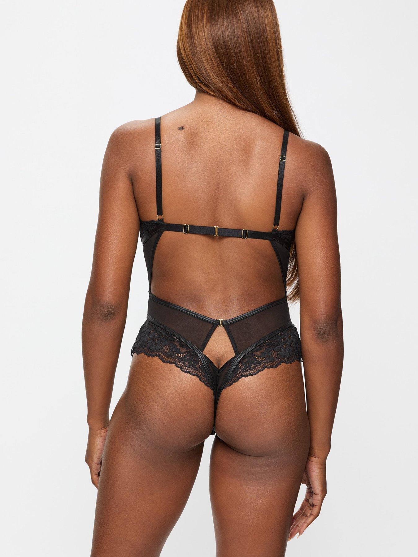Image 2 of 4 of Ann Summers Boudoir Tease Crotchless Teddy - Black