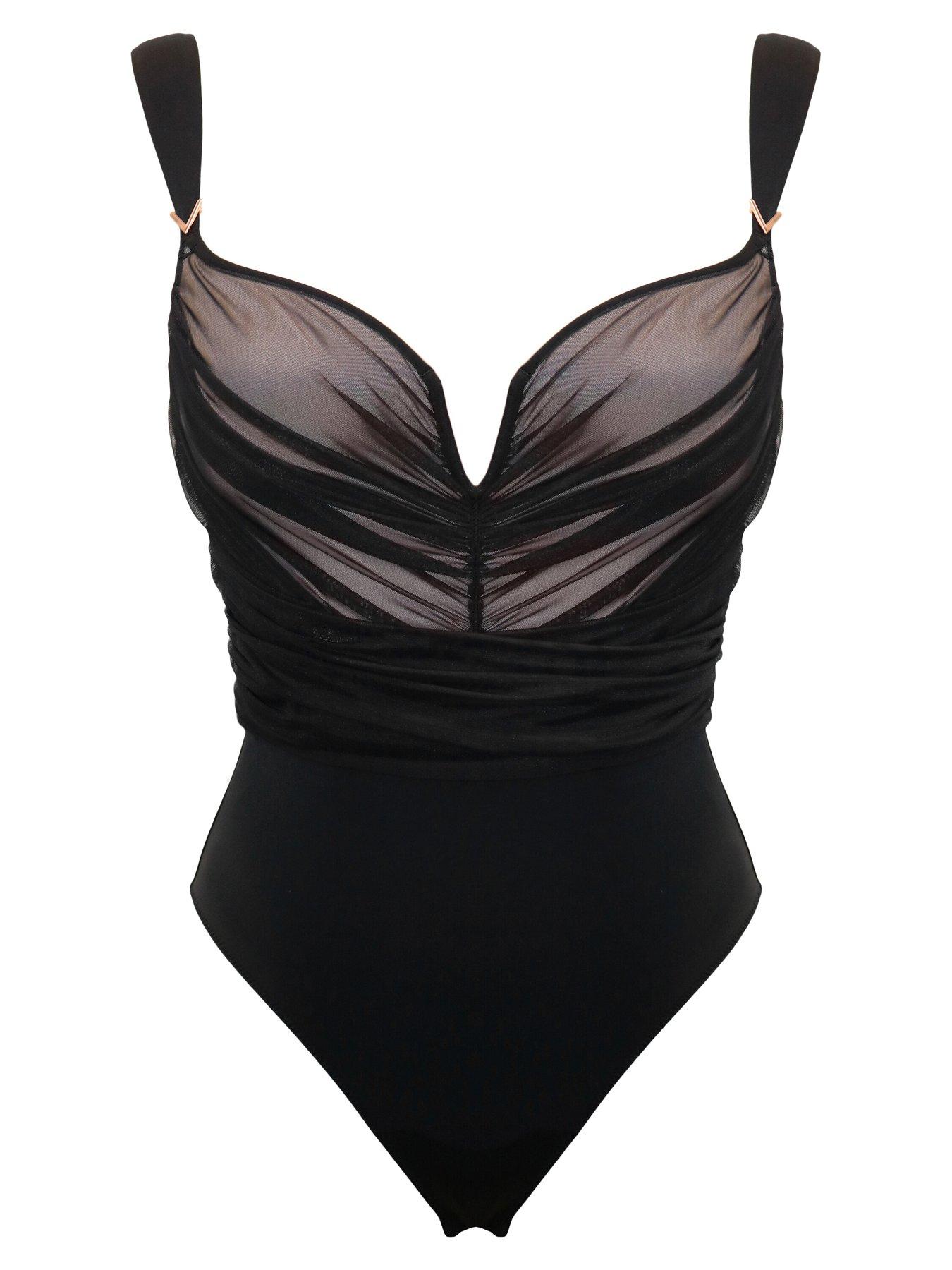 Image 4 of 4 of Pour Moi Ruched Mesh U Wire Padded Body - Multi