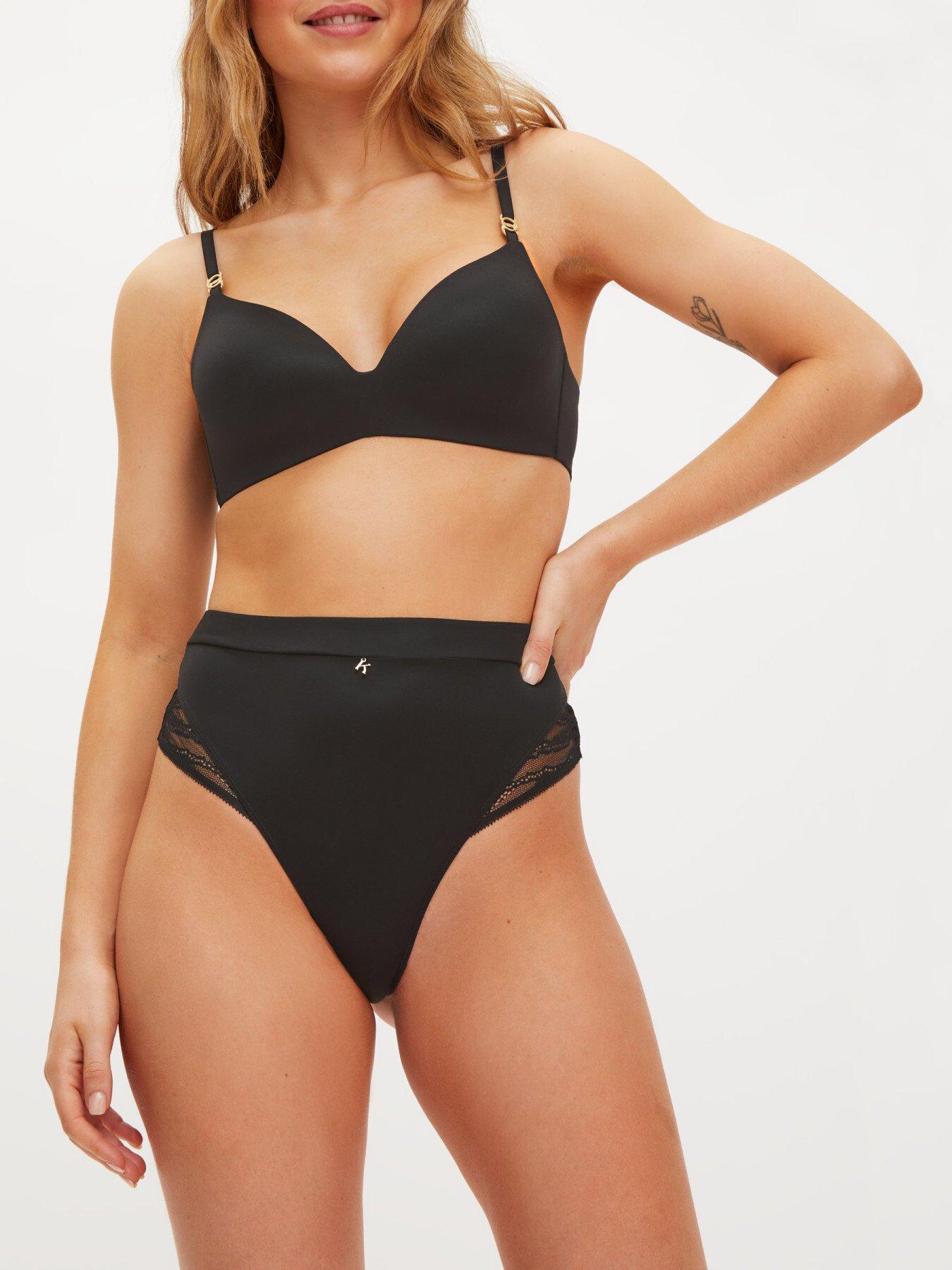  image of kbx-charlotte-high-waisted-thong-black