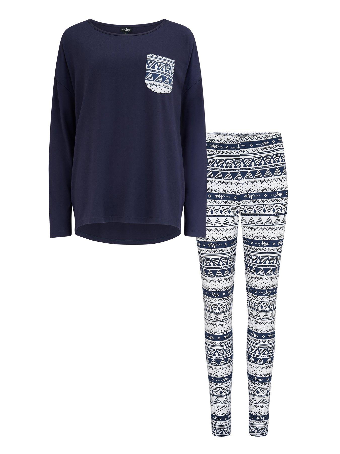 image of pour-moi-soft-touch-jersey-fairisle-legging-pyjama-set-multi