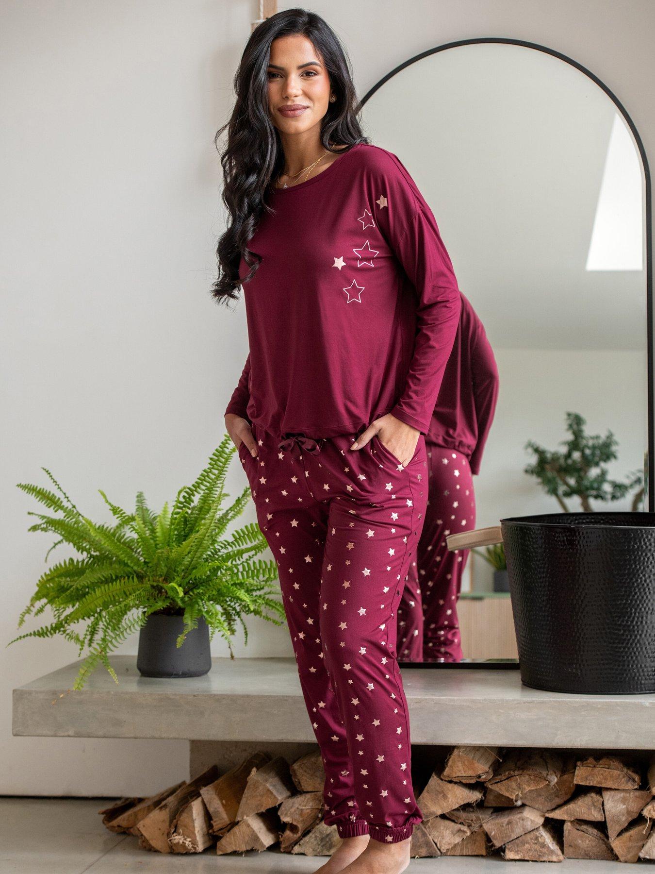 pour-moi-soft-touch-jersey-star-jogger-pyjama-set-dark-purple
