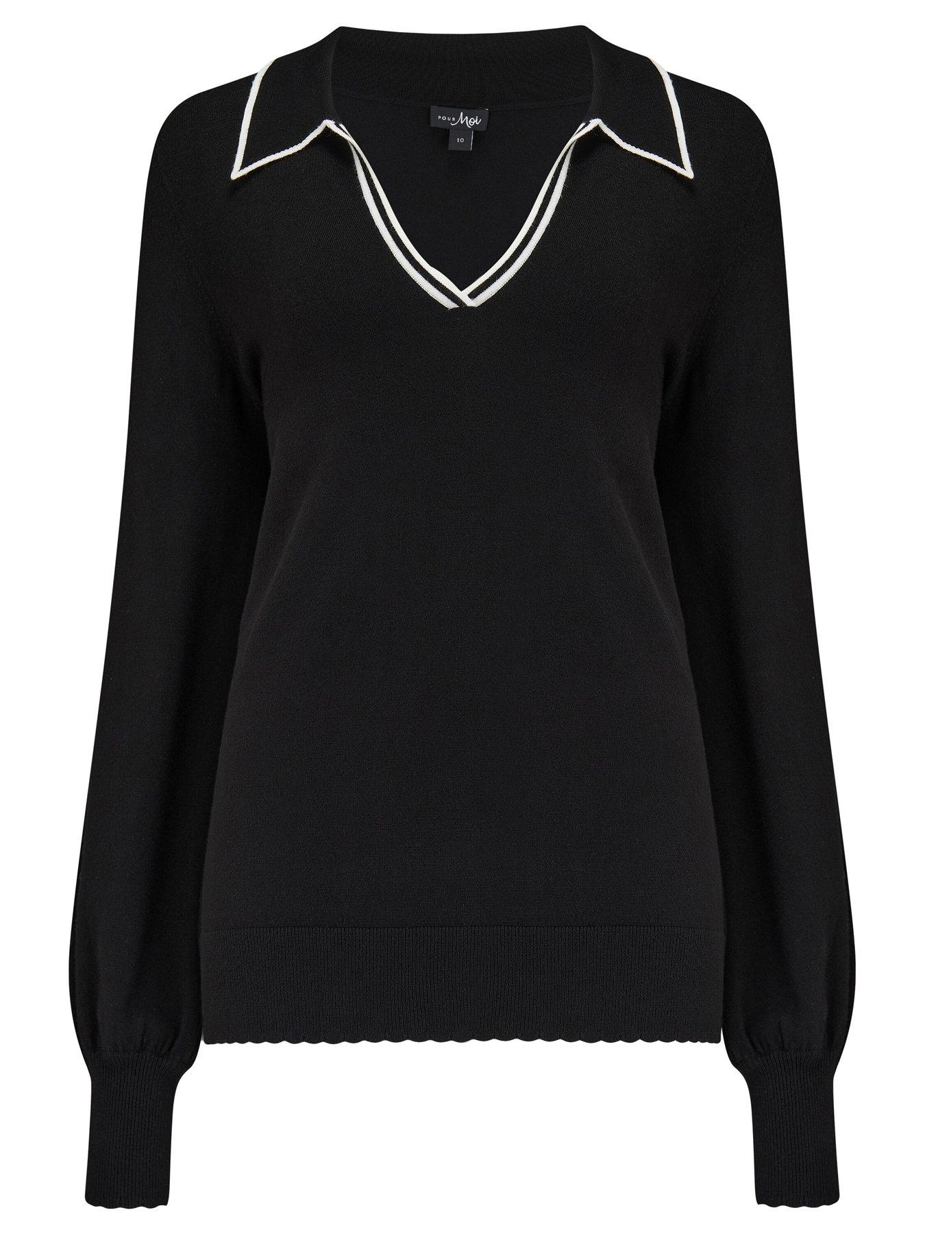  image of pour-moi-rowan-contrast-knit-jumper-with-lenzing-ecovero-viscose
