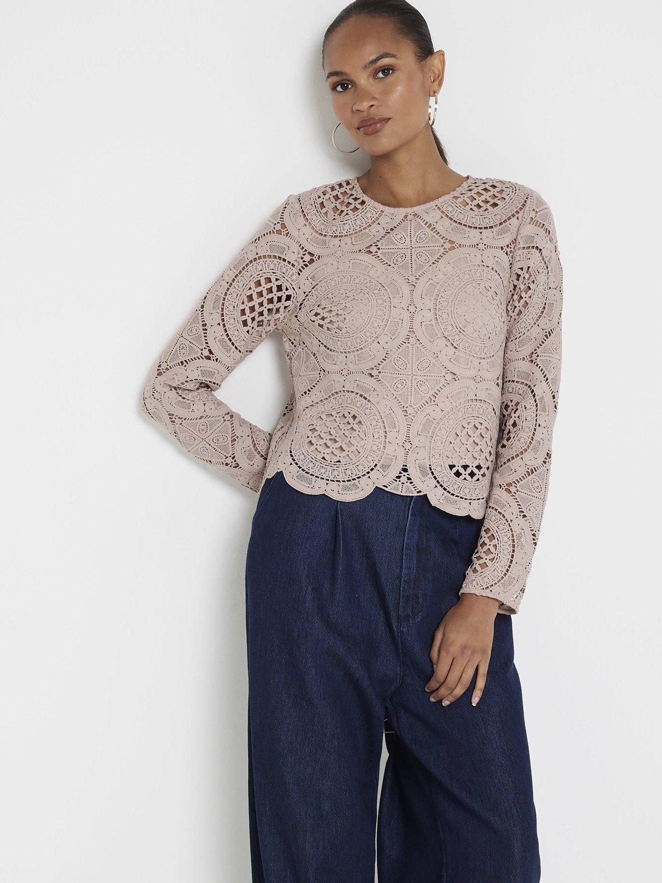 undefined Lace Long Sleeve Top