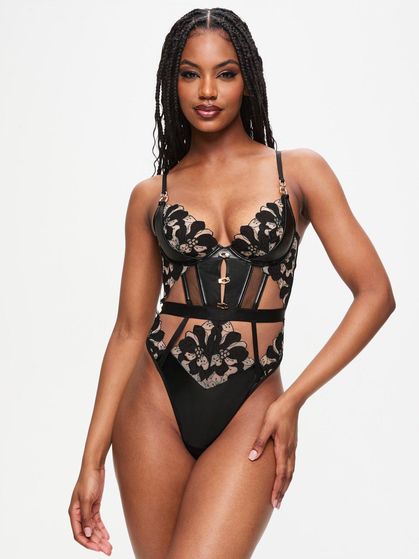  image of ann-summers-dark-side-crotchless-body-black