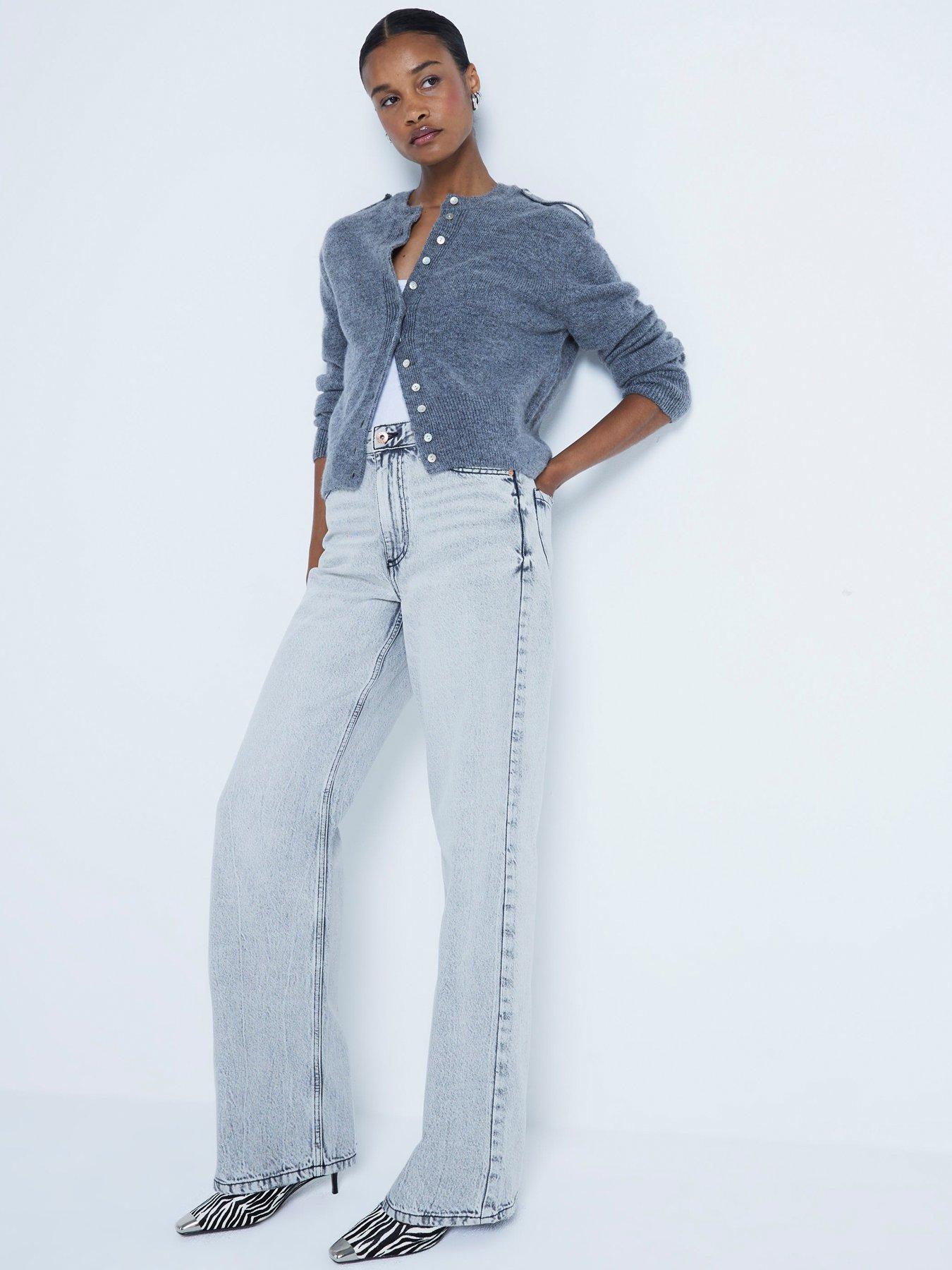 undefined Relaxed Straight Fit Jeans - Grey