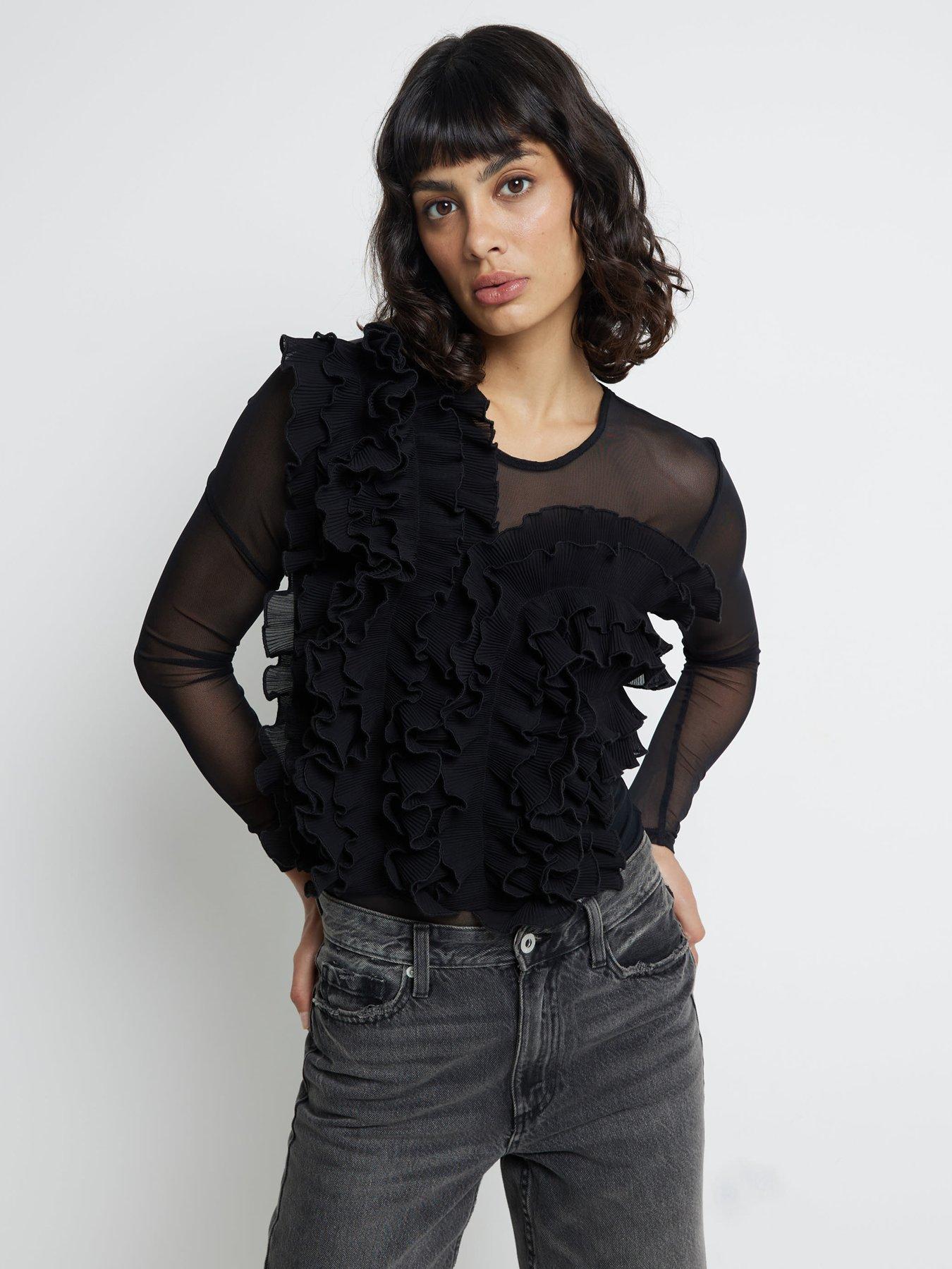 river-island-mesh-frill-long-sleeve-bodysuit-black
