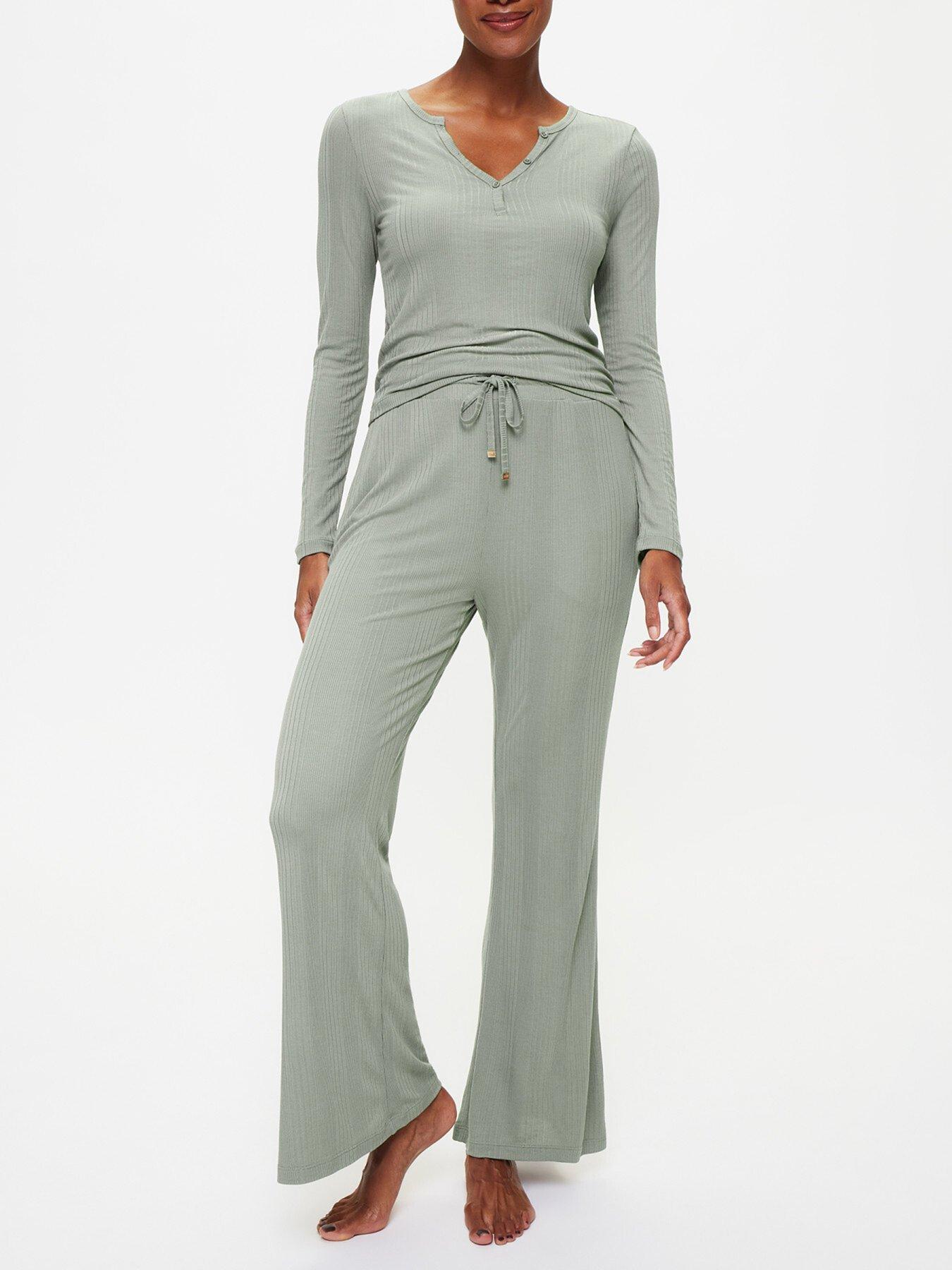 undefined Amelia Wide Leg Trouser - Green