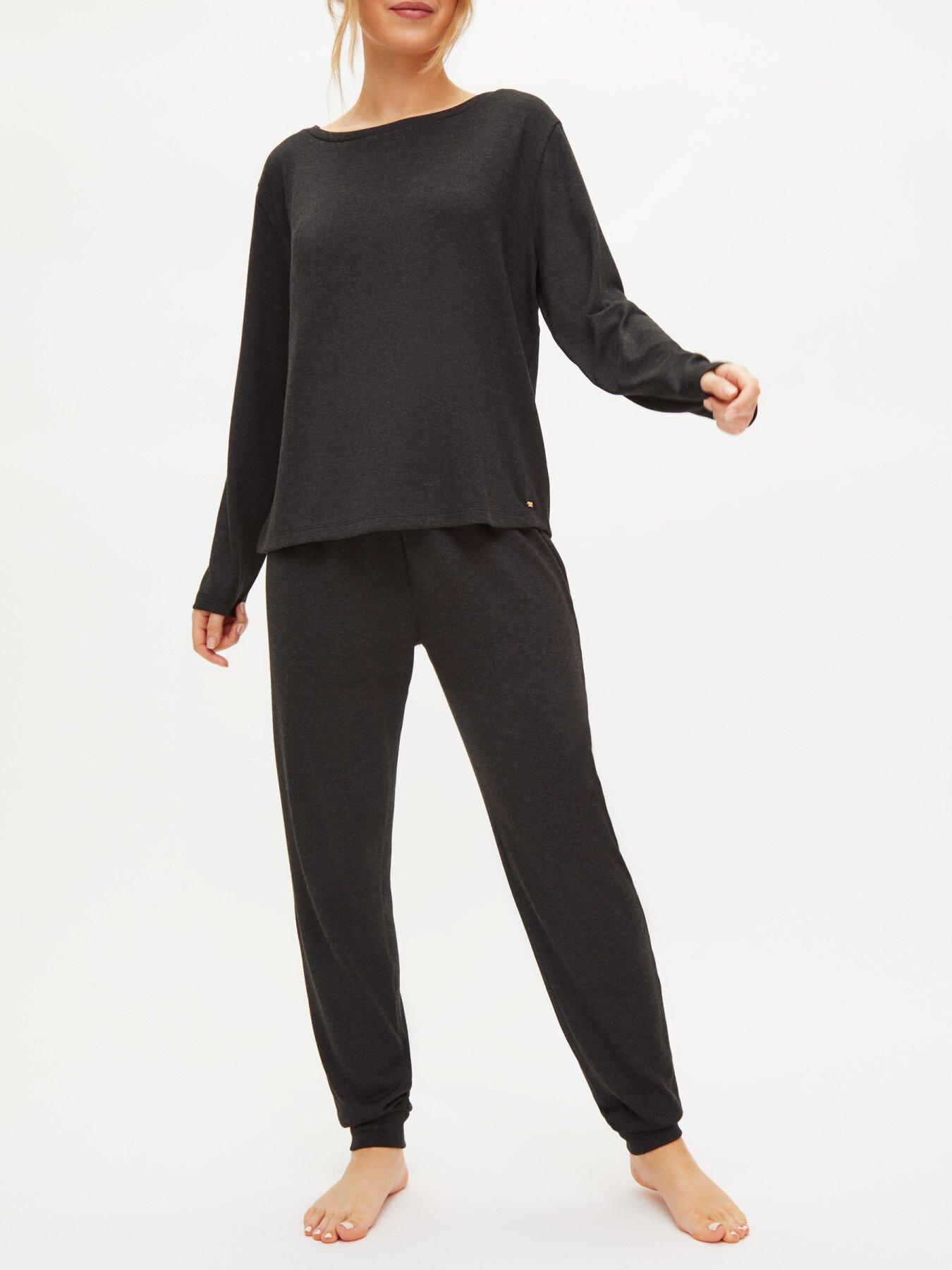 undefined Marie Brushed Long-Sleeve Top - Black