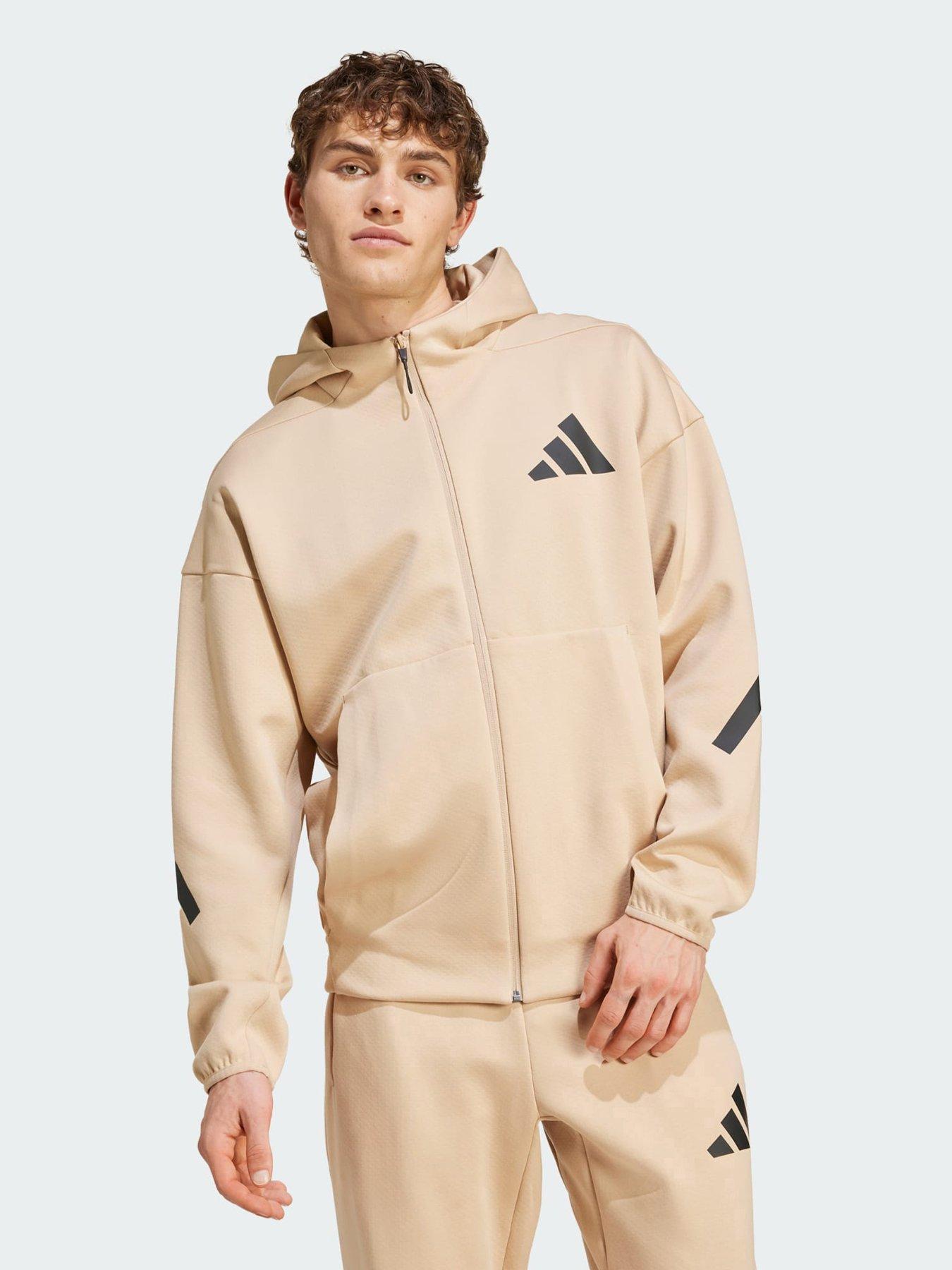Image 1 of 5 of adidas Z.N.E. Full-Zip Hooded Tracksuit&nbsp;Jacket - Beige