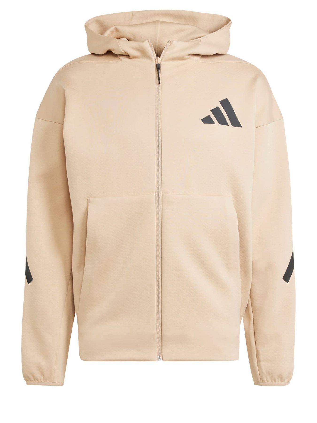 Image 5 of 5 of adidas Z.N.E. Full-Zip Hooded Tracksuit&nbsp;Jacket - Beige