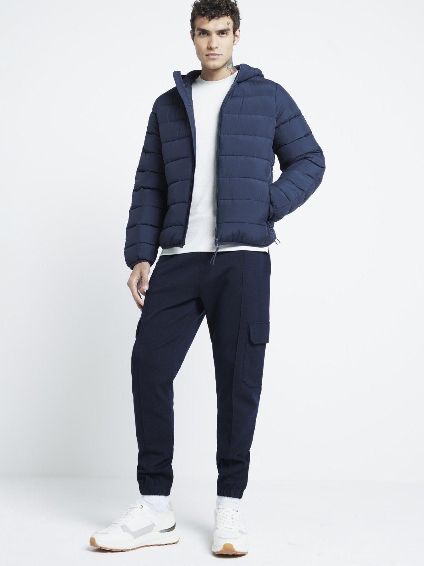 River Island Regular Fit Hooded Padded Jacket Blue littlewoods
