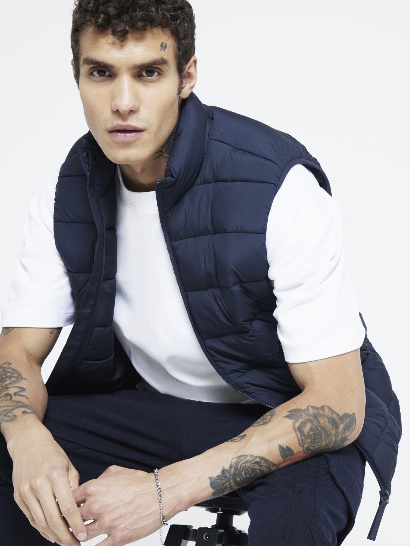  image of river-island-regular-fit-quilted-gilet-blue