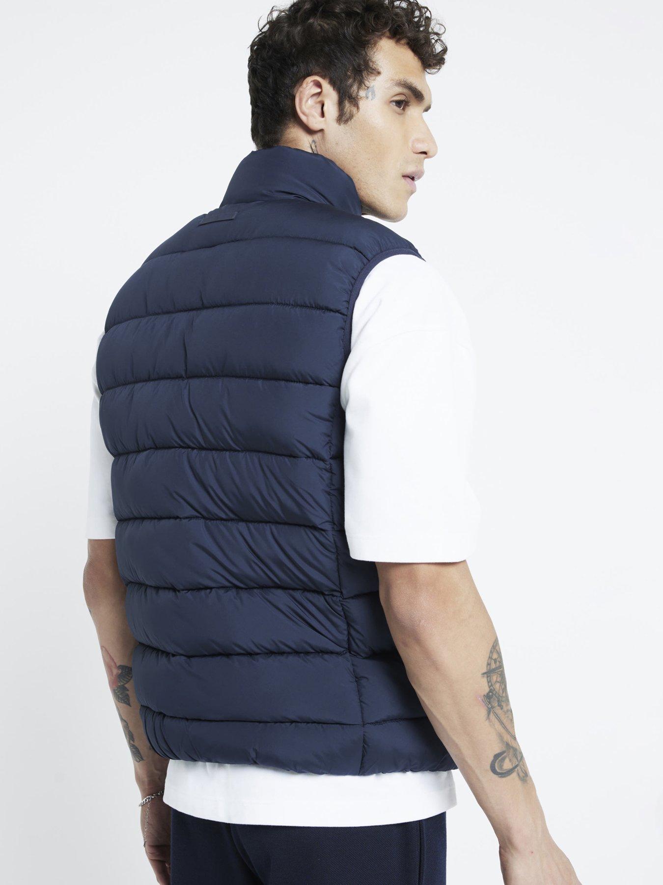 image of river-island-regular-fit-quilted-gilet-blue