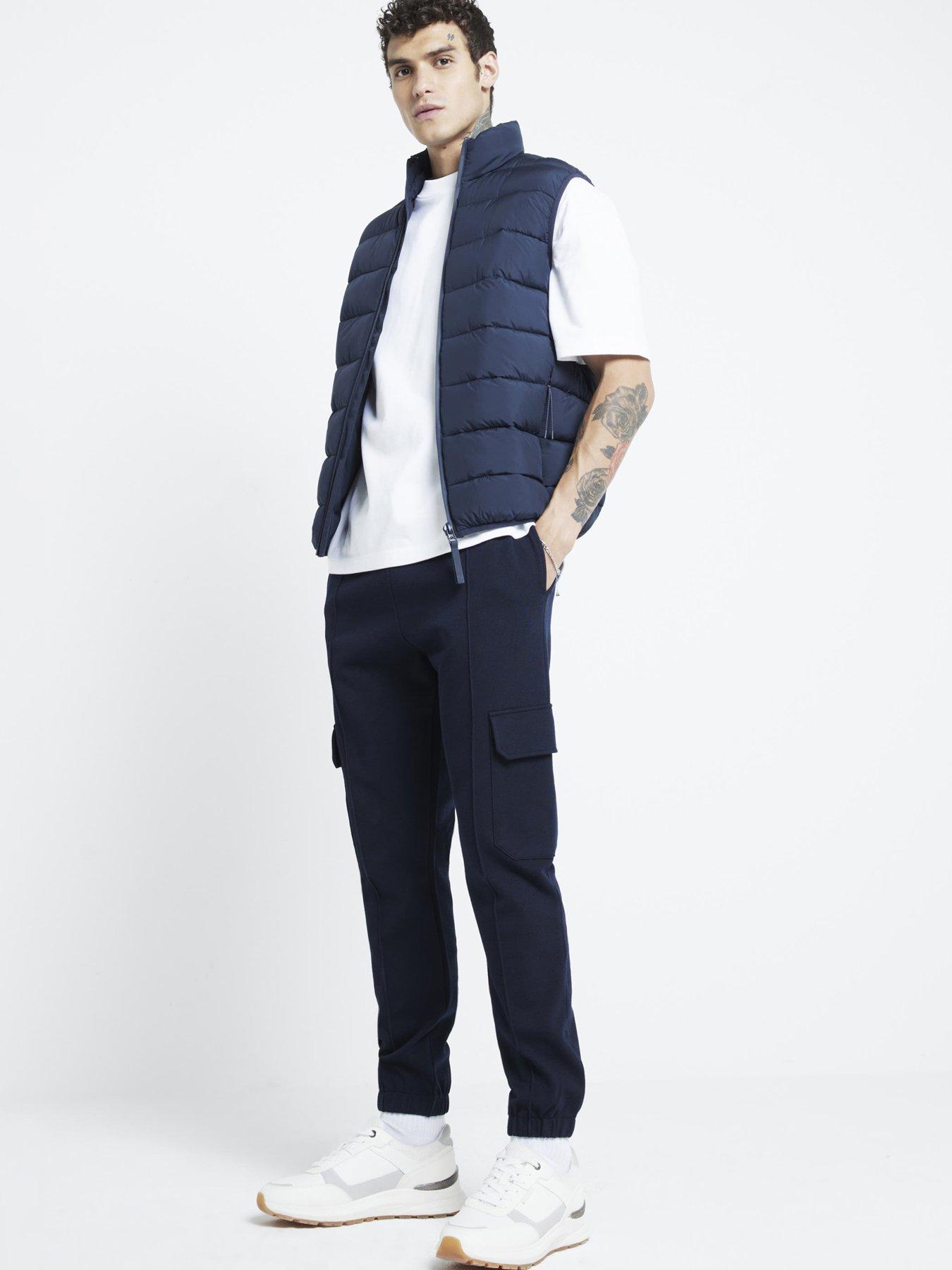  image of river-island-regular-fit-quilted-gilet-blue