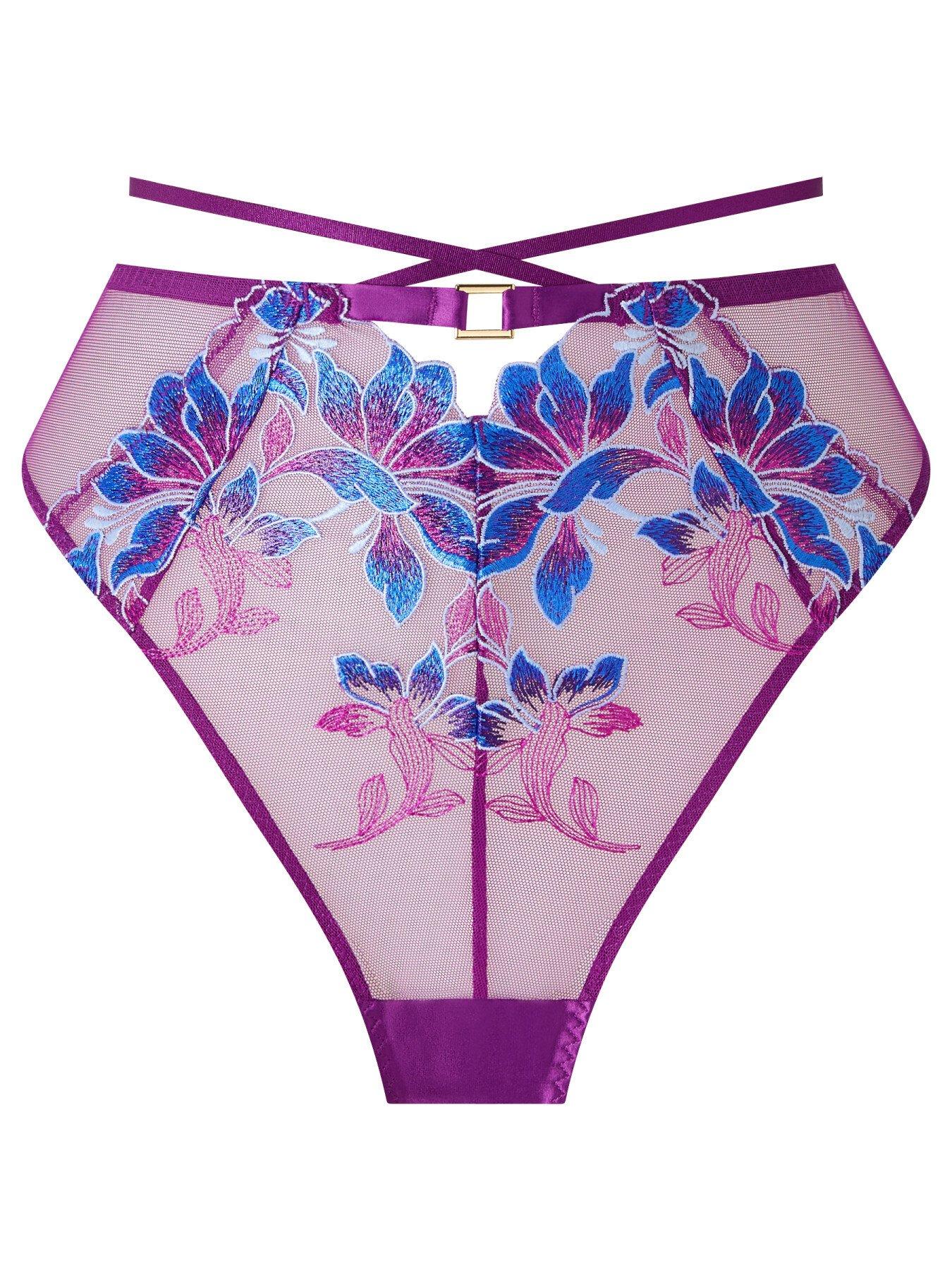  image of ann-summers-nocturnal-bloom-high-waist-brazilian-dark-purple