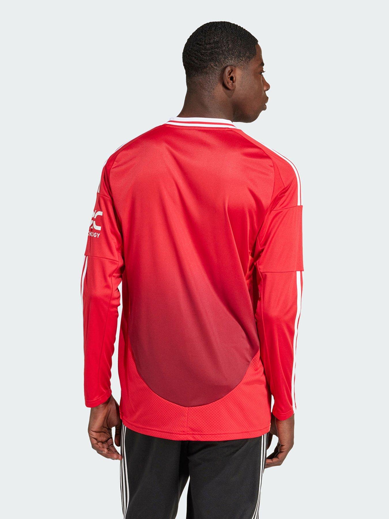  image of adidas-manchester-united-2425-long-sleeve-home-jersey-red