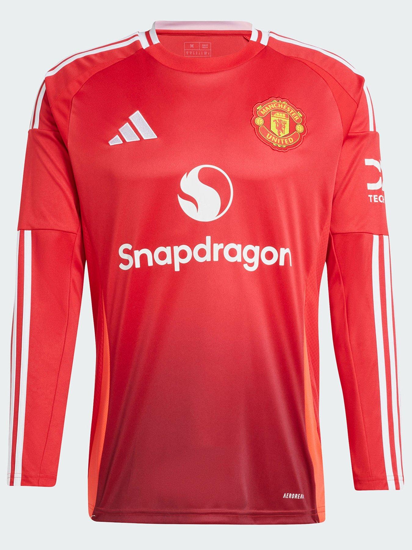  image of adidas-manchester-united-2425-long-sleeve-home-jersey-red