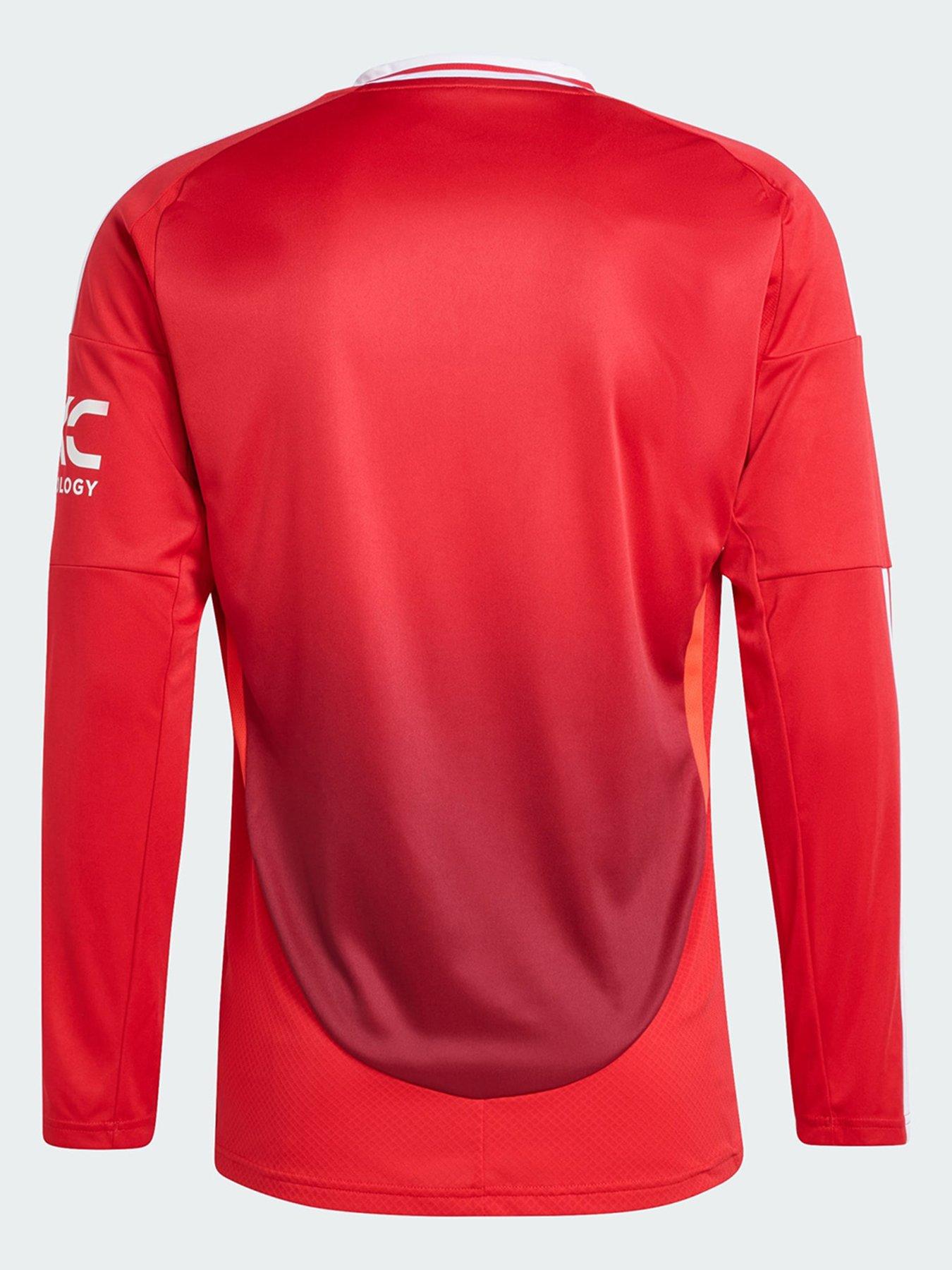  image of adidas-manchester-united-2425-long-sleeve-home-jersey-red
