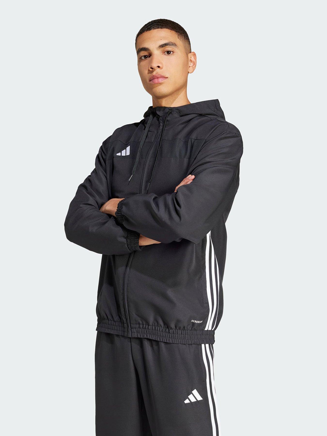 undefined Tiro 25 Essentials Woven Hoodie - Black/White