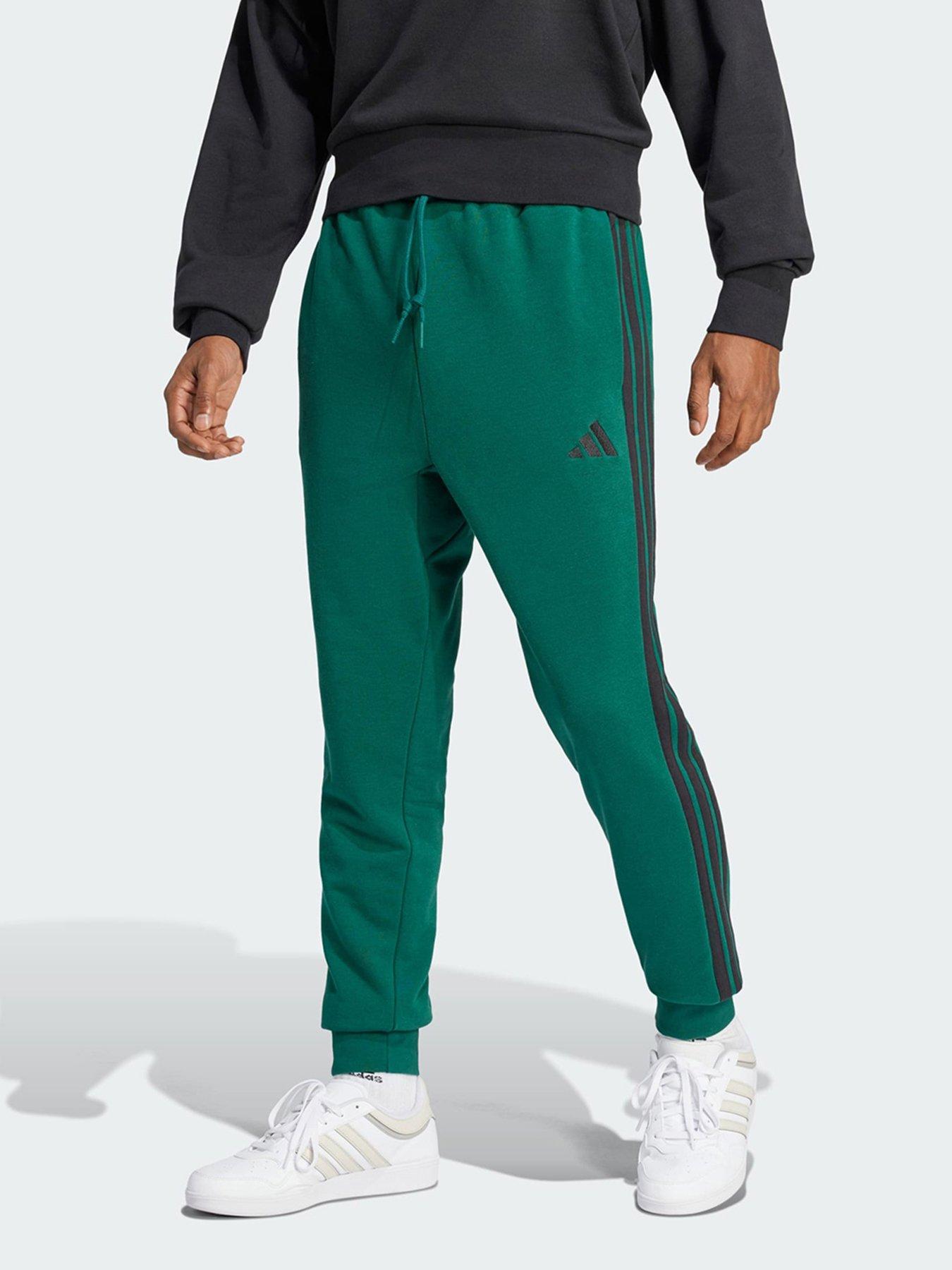 adidas-essential-3-stripes-french-terry-pants-green